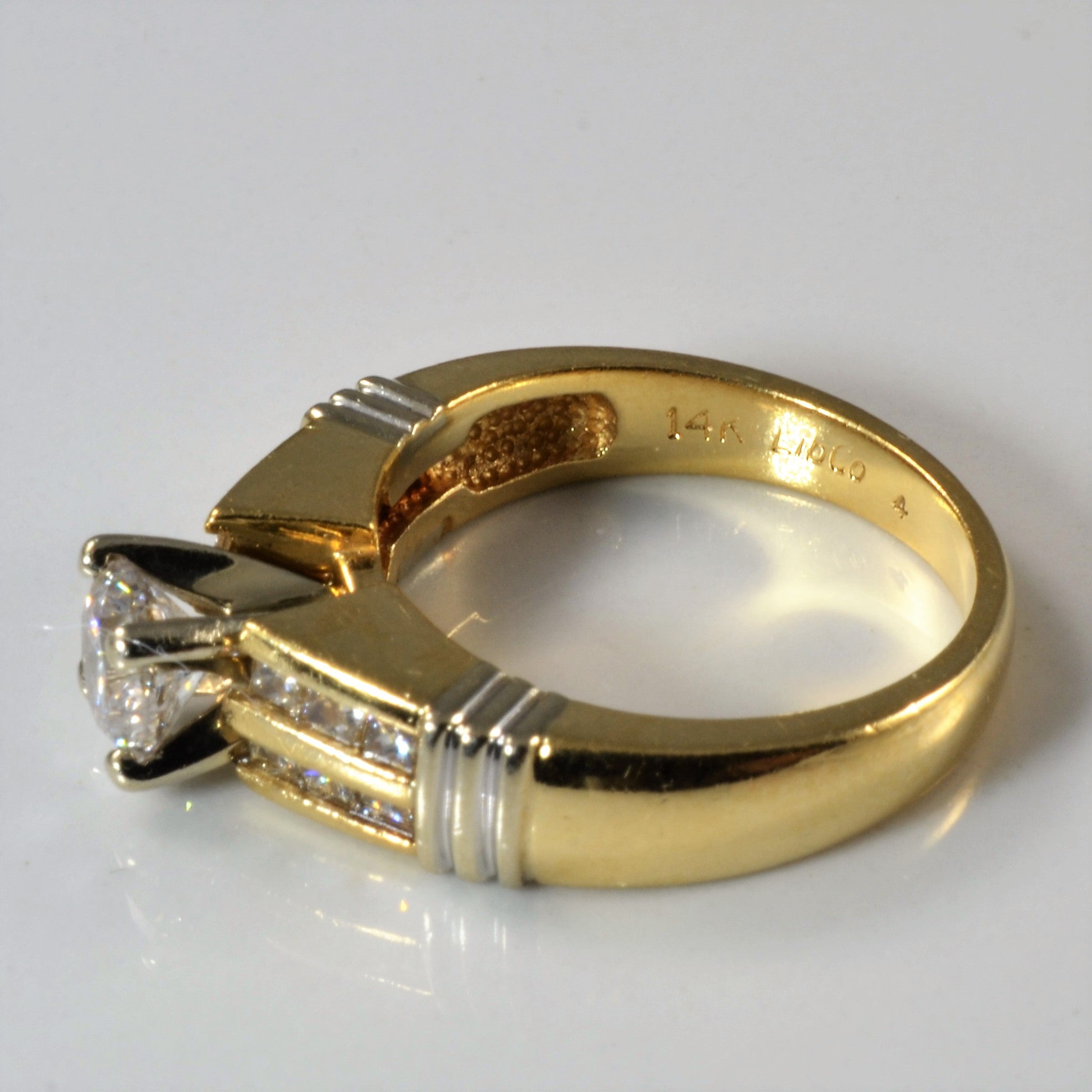 Double Channel Diamond Accent Engagement Ring | 1.26ctw | SZ 6 |