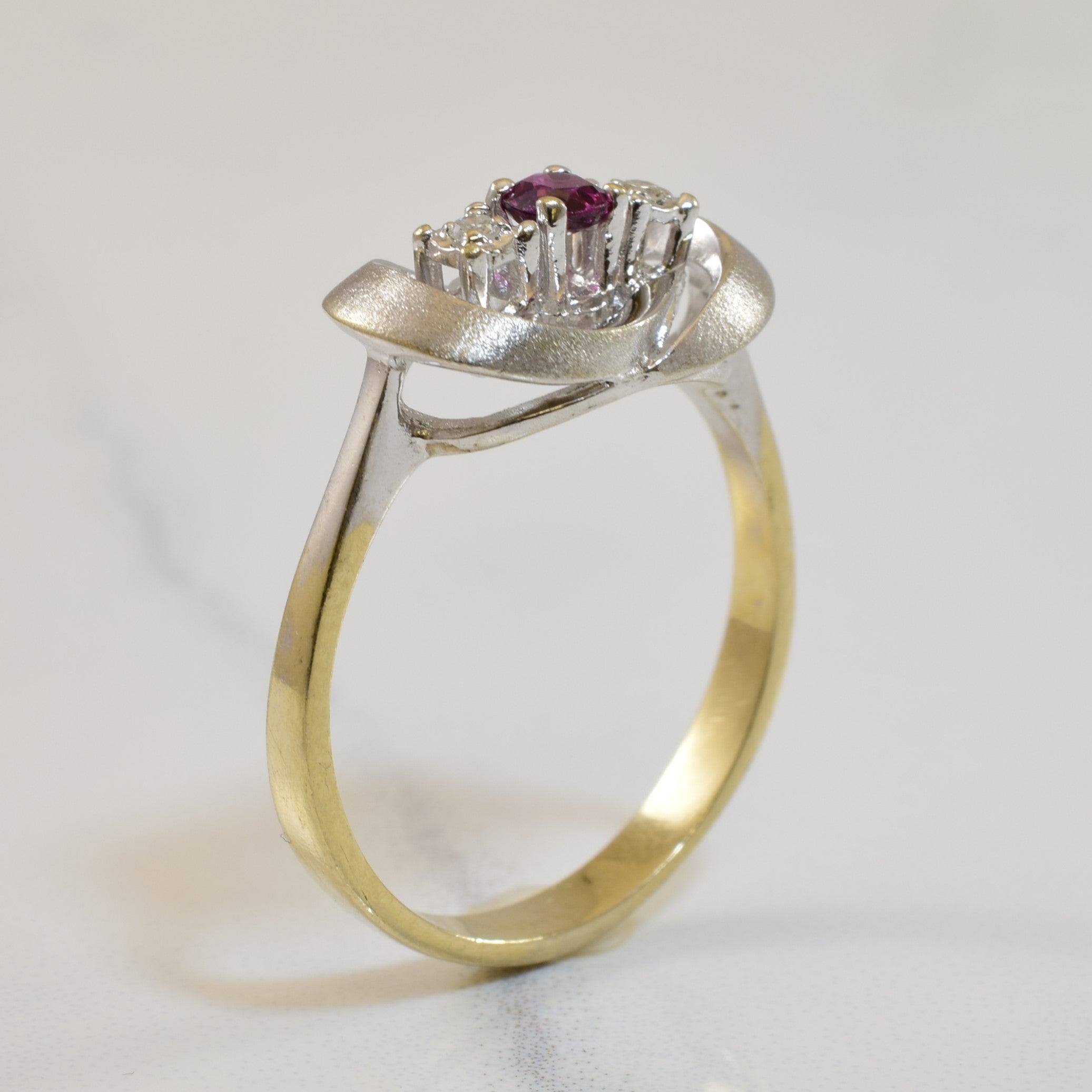 Three Stone Ruby & Diamond Ring | 0.16ct, 0.03ctw | SZ 8.25 |