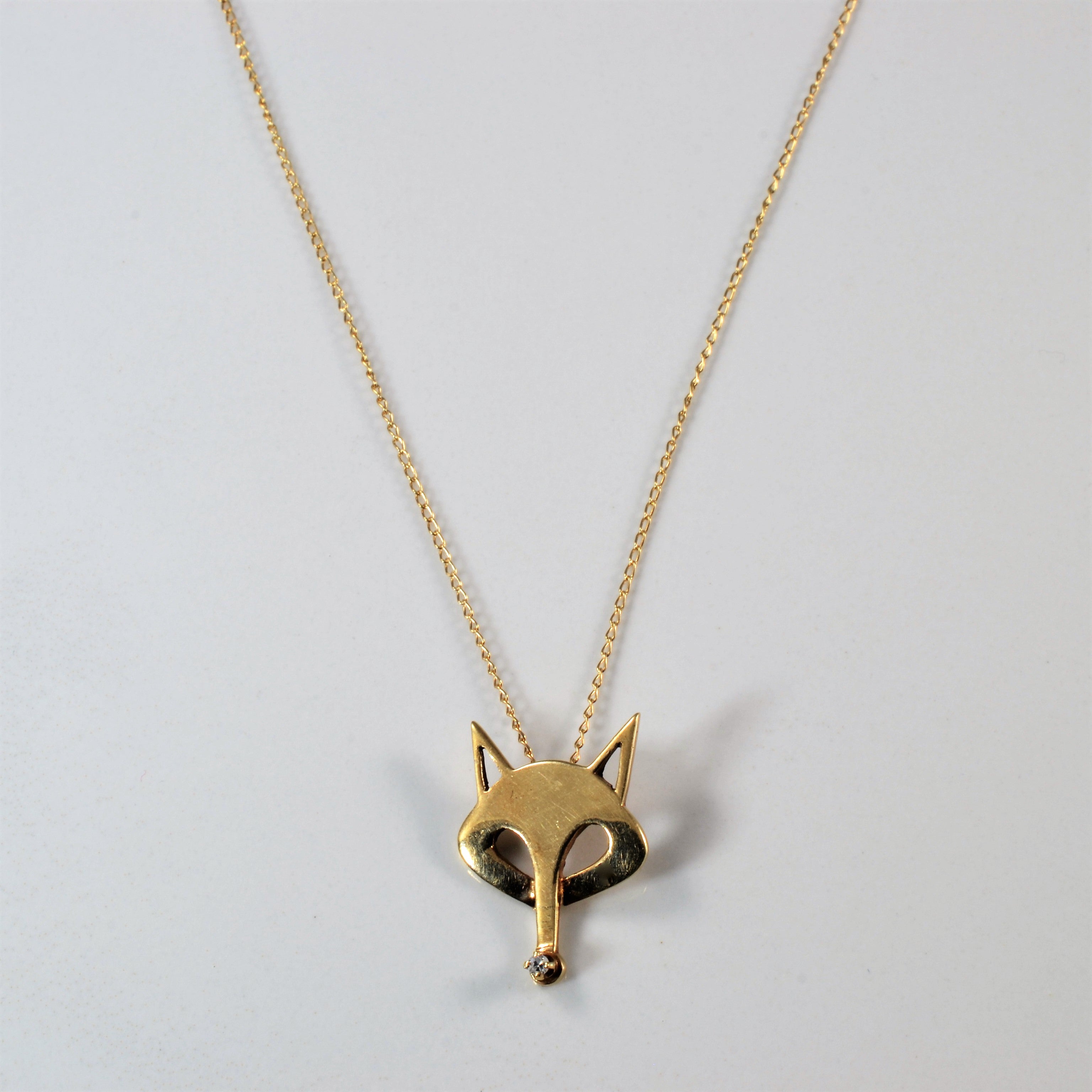 Diamond Fox Necklace | 0.01ct | 18" |
