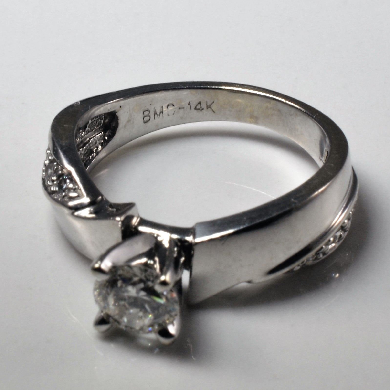 Tapered Bypass Diamond Engagement Ring | 0.66ctw | SZ 5.75 |
