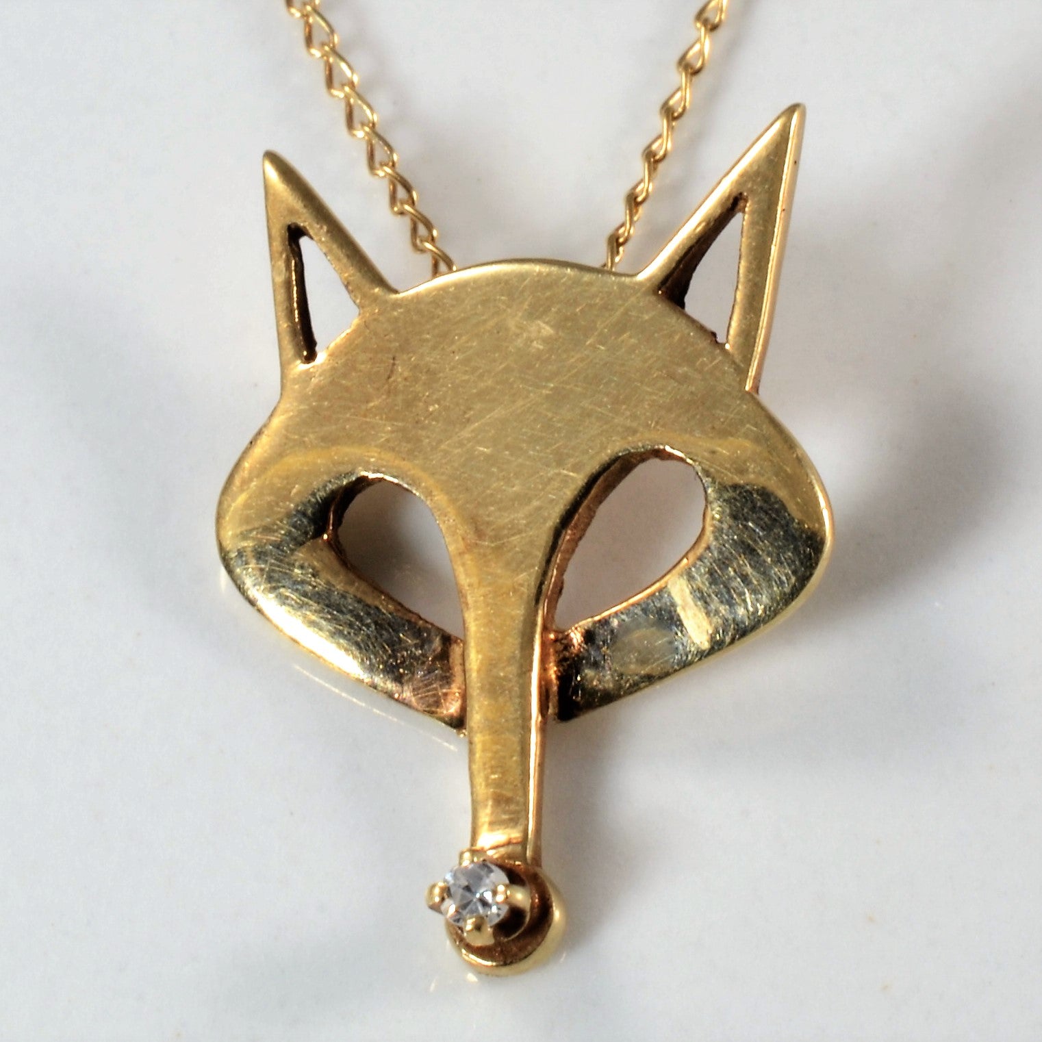 Diamond Fox Necklace | 0.01ct | 18" |