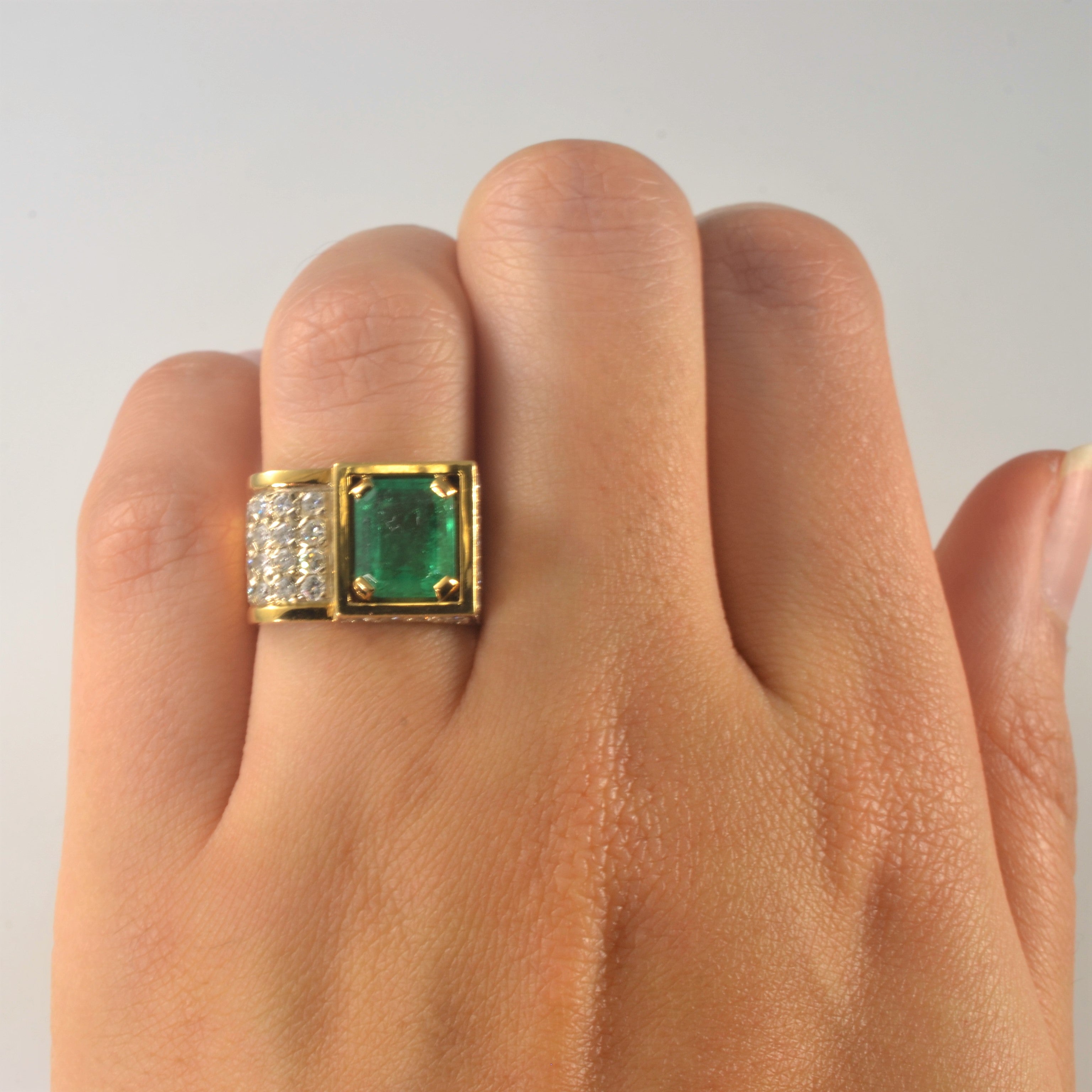 Striking Emerald & Diamond Ring | 2.00ct, 1.06ctw | SZ 6.75 |