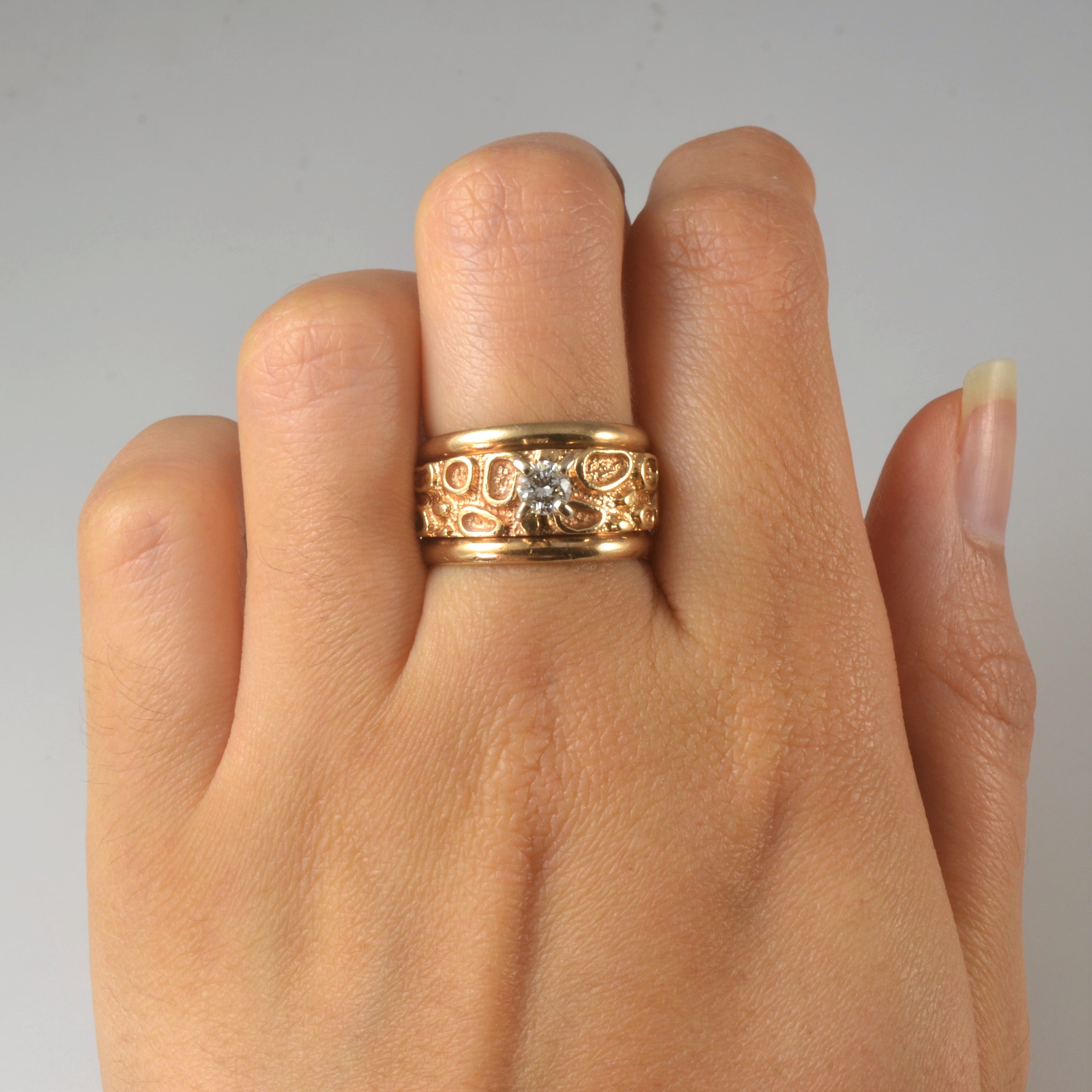 Textured Solitaire Diamond Ring | 0.30ct | SZ 7.5 |