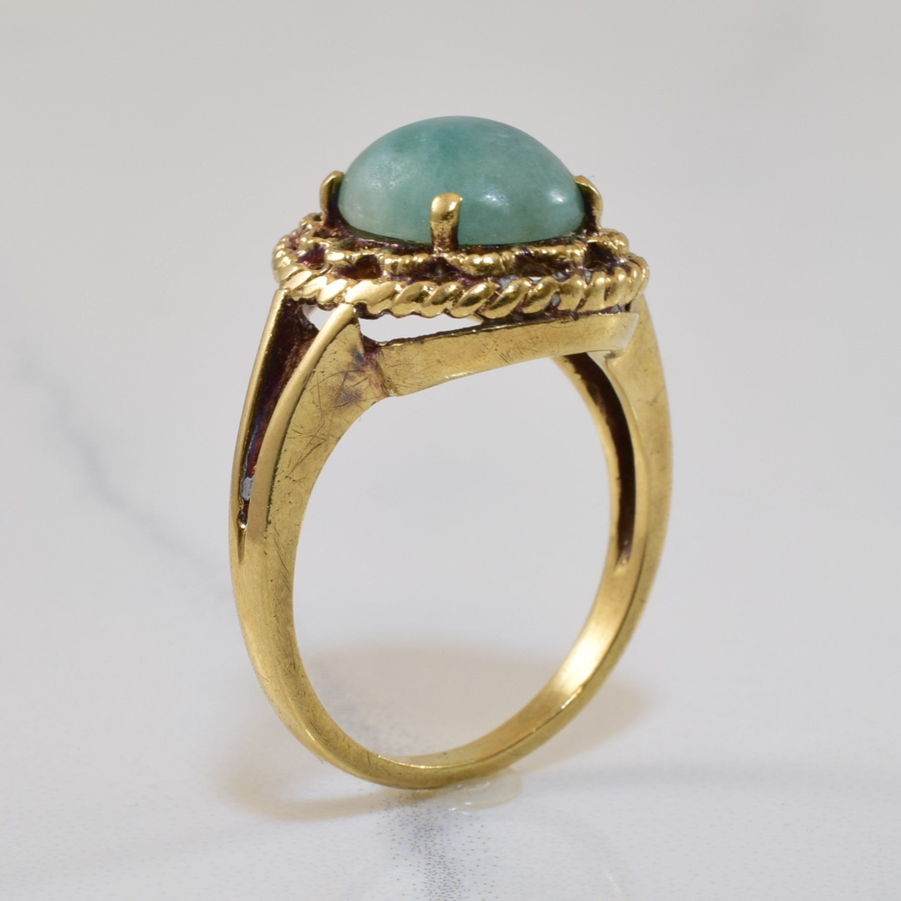 Jadeite Filigree Halo Ring | 2.50ct | SZ 6 |