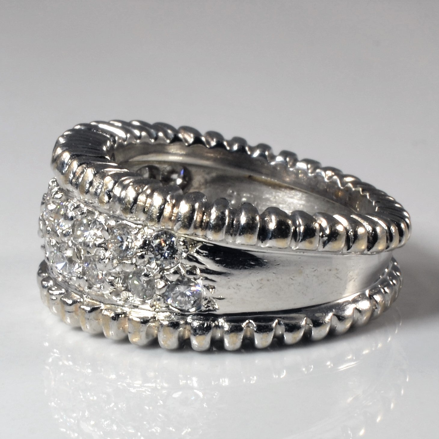 Rope Edge Diamond Cluster Band | 0.60ctw | SZ 6 |