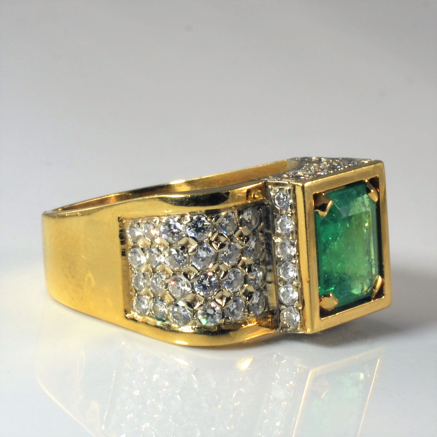 Striking Emerald & Diamond Ring | 2.00ct, 1.06ctw | SZ 6.75 |