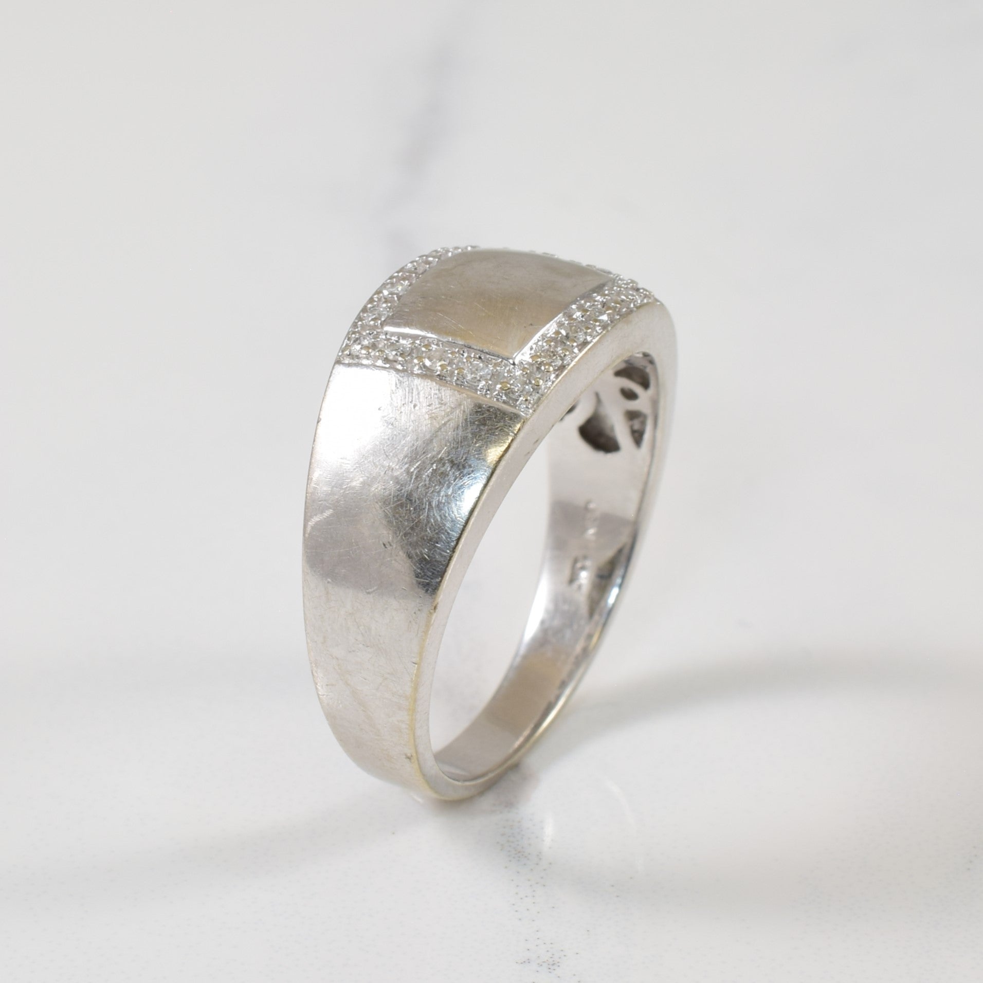 Pave Set Diamond Ring | 0.10ctw | SZ 9.5 |