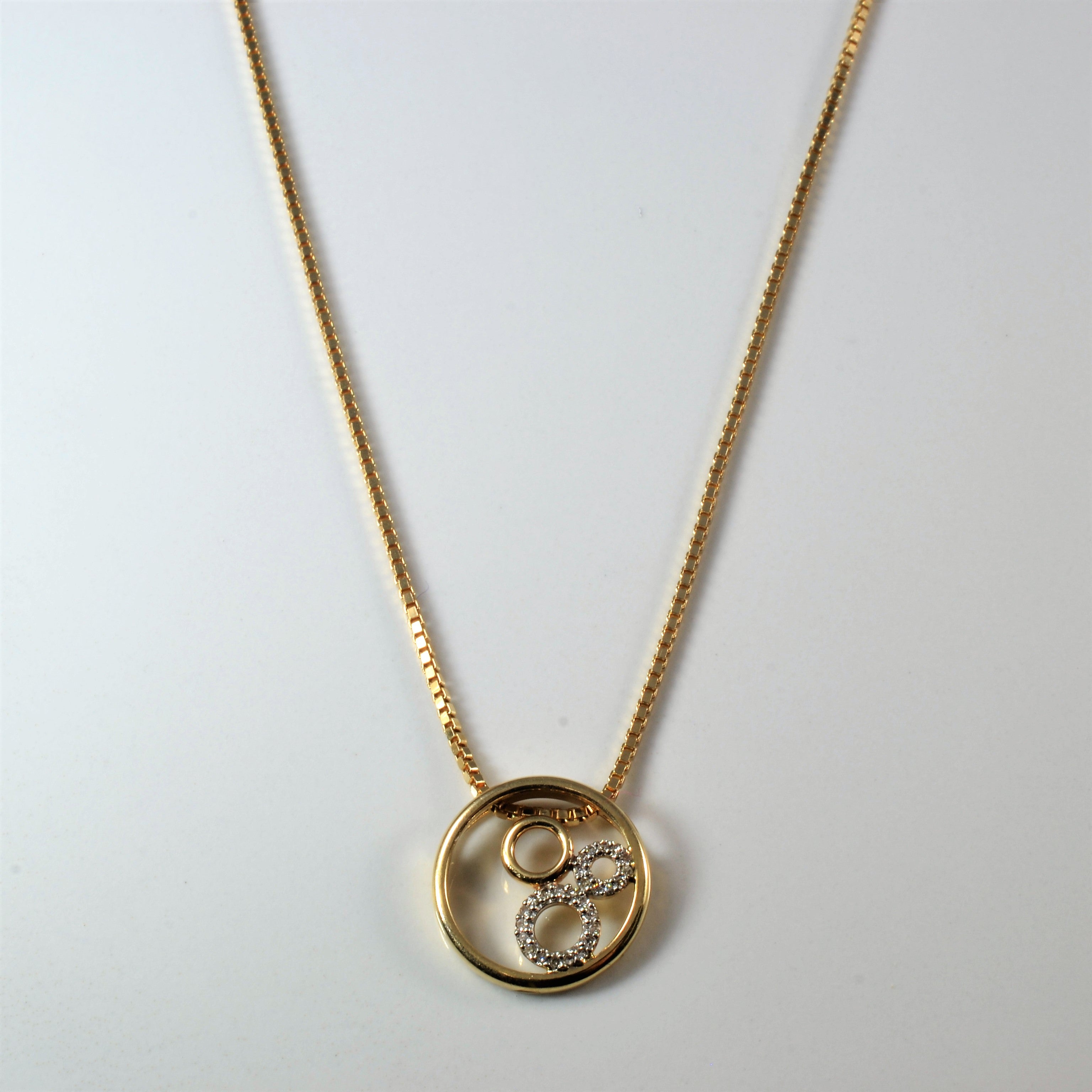 Pave Diamond Circle Necklace | 0.13ctw | 16" |