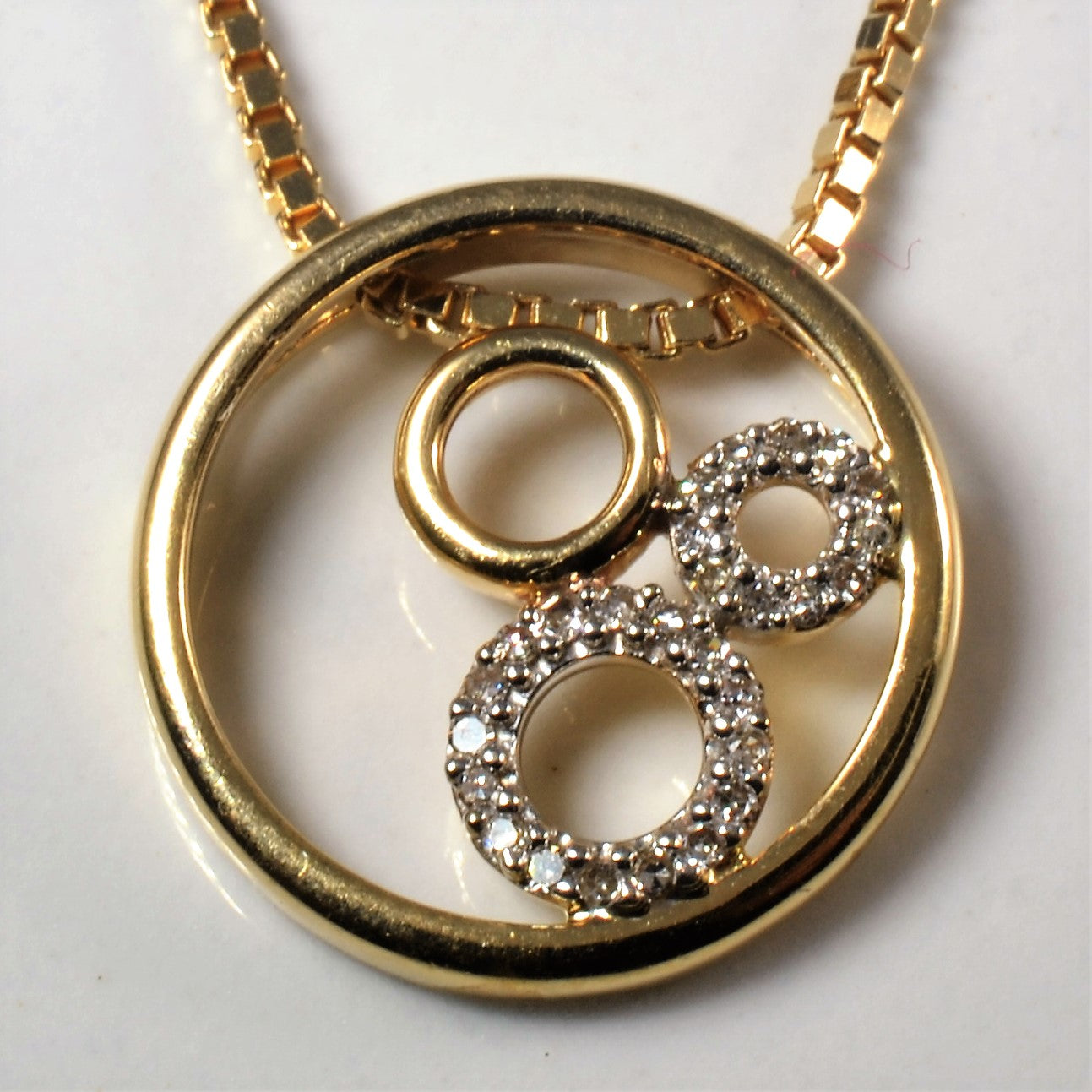Pave Diamond Circle Necklace | 0.13ctw | 16" |