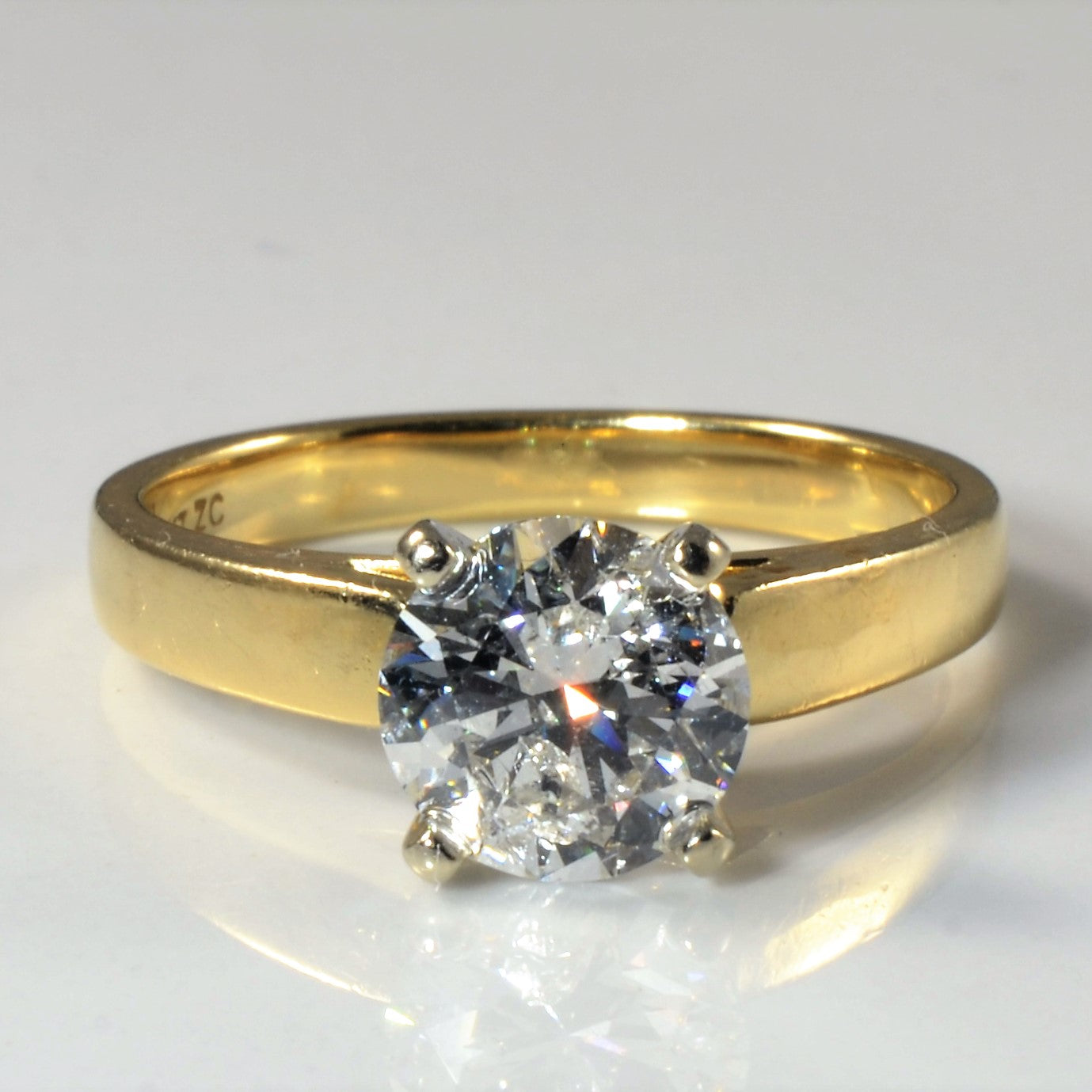 Bague de fiançailles solitaire diamant rond brillant | 1,60 ct | Taille 7 |