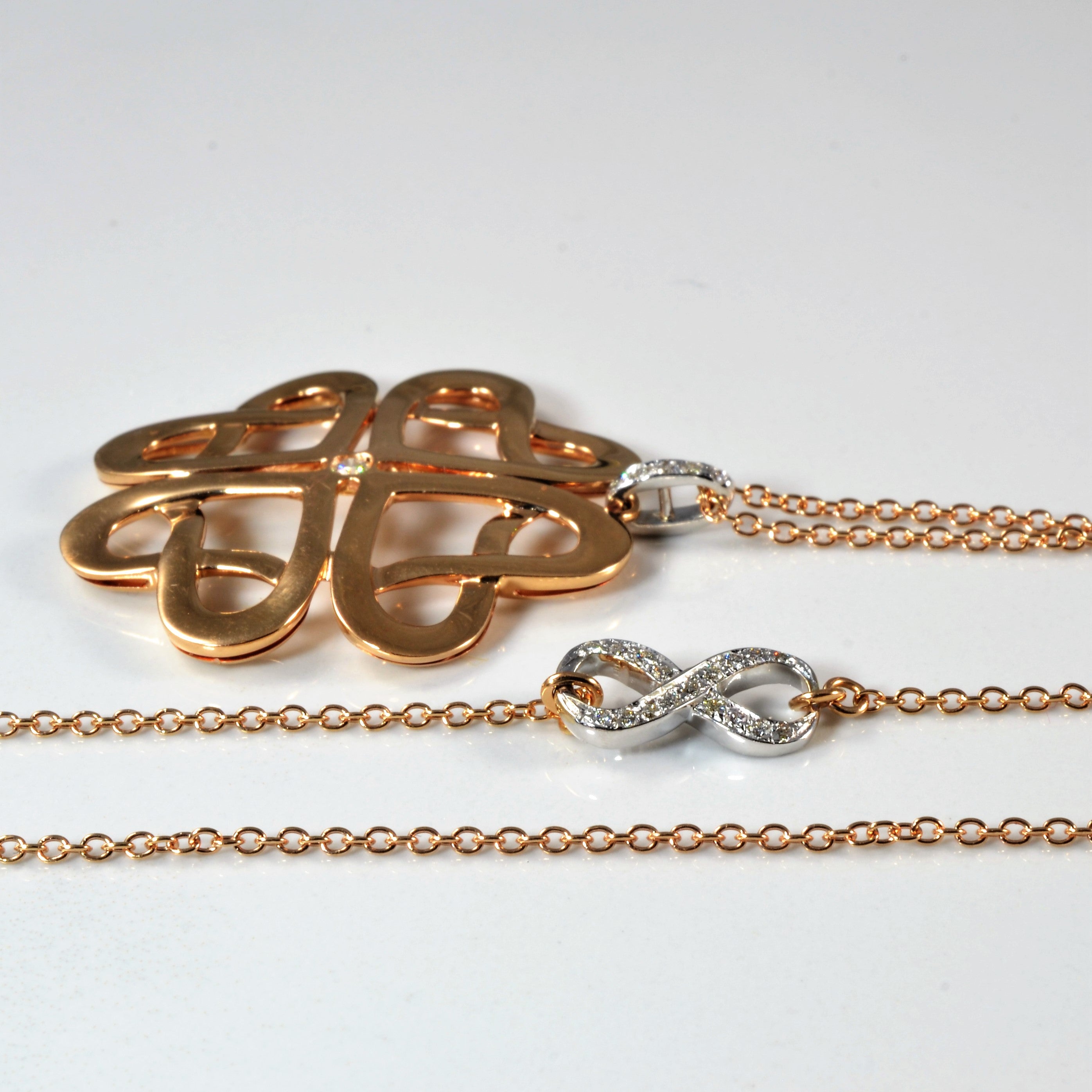 Intertwined Rose Gold Diamond Necklace & Earrings Set | 0.68ctw | 17" |