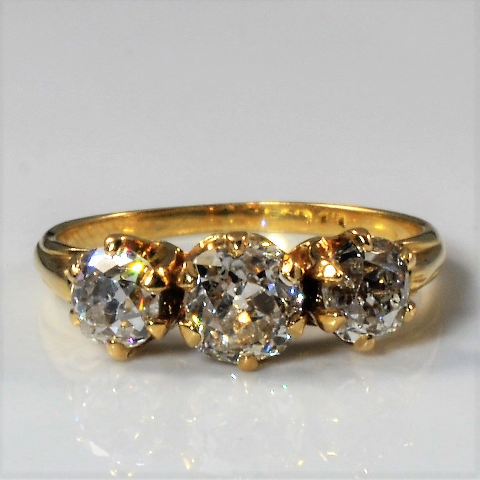 Old Mine Three Stone Diamond Ring | 1.20ctw | SZ 5.5 |