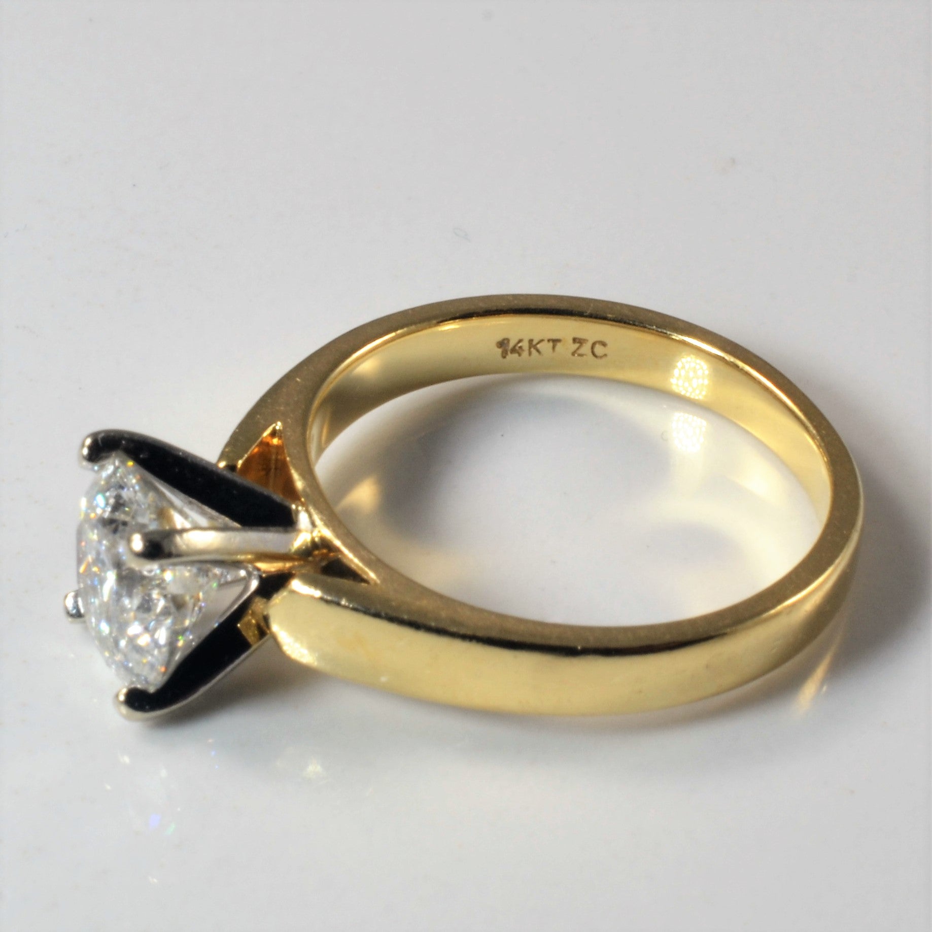 Bague de fiançailles solitaire diamant rond brillant | 1,60 ct | Taille 7 |