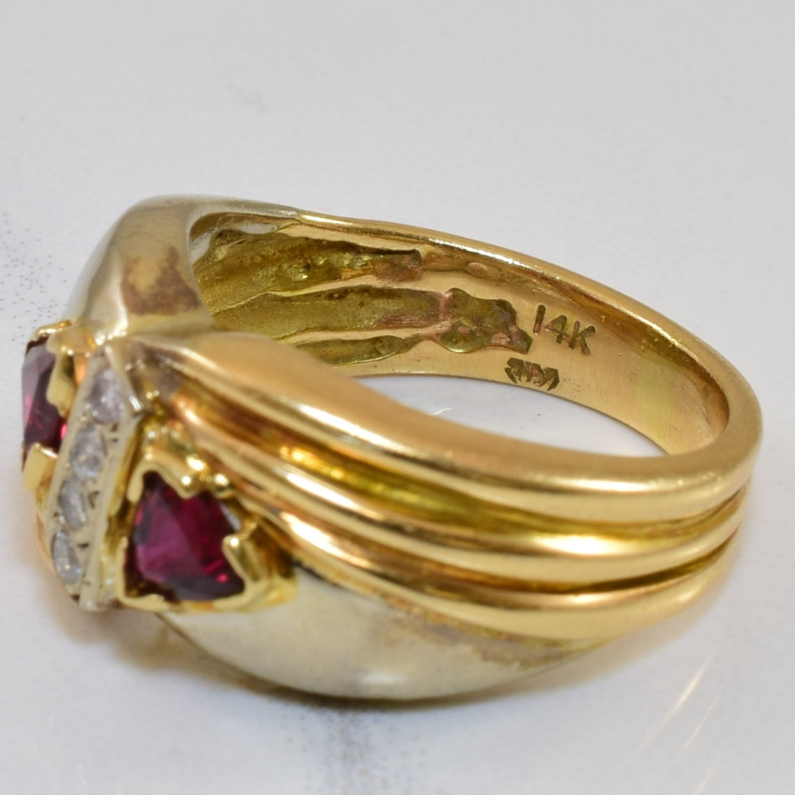 Ruby & Diamond Criss Cross Ring | 0.56ctw, 0.08ctw | SZ 5.75 |