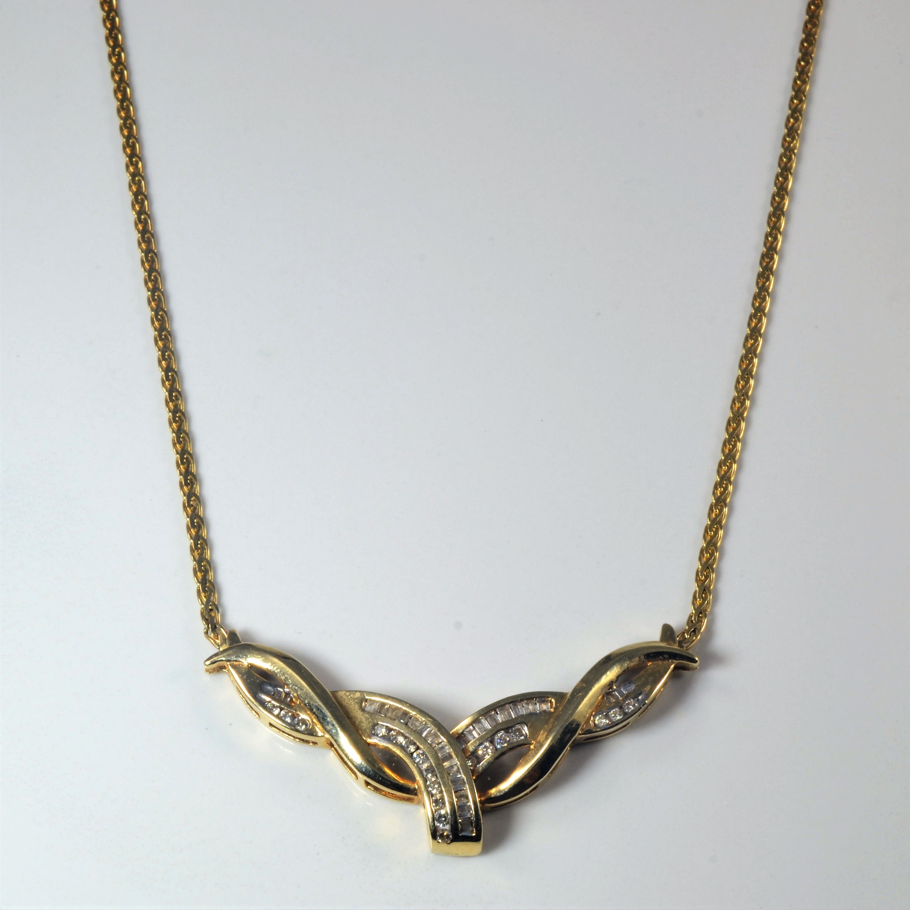 Diamond Channel Twist Necklace | 0.55ctw | 17.5" |
