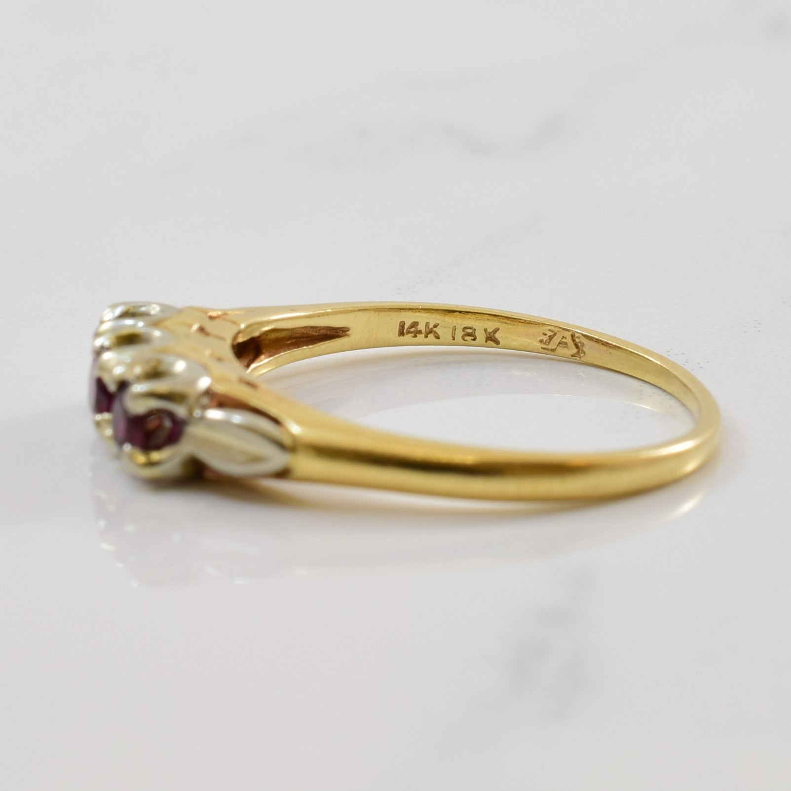 Three Stone Lab Created Ruby Ring | 0.35ctw | SZ 7.75 |