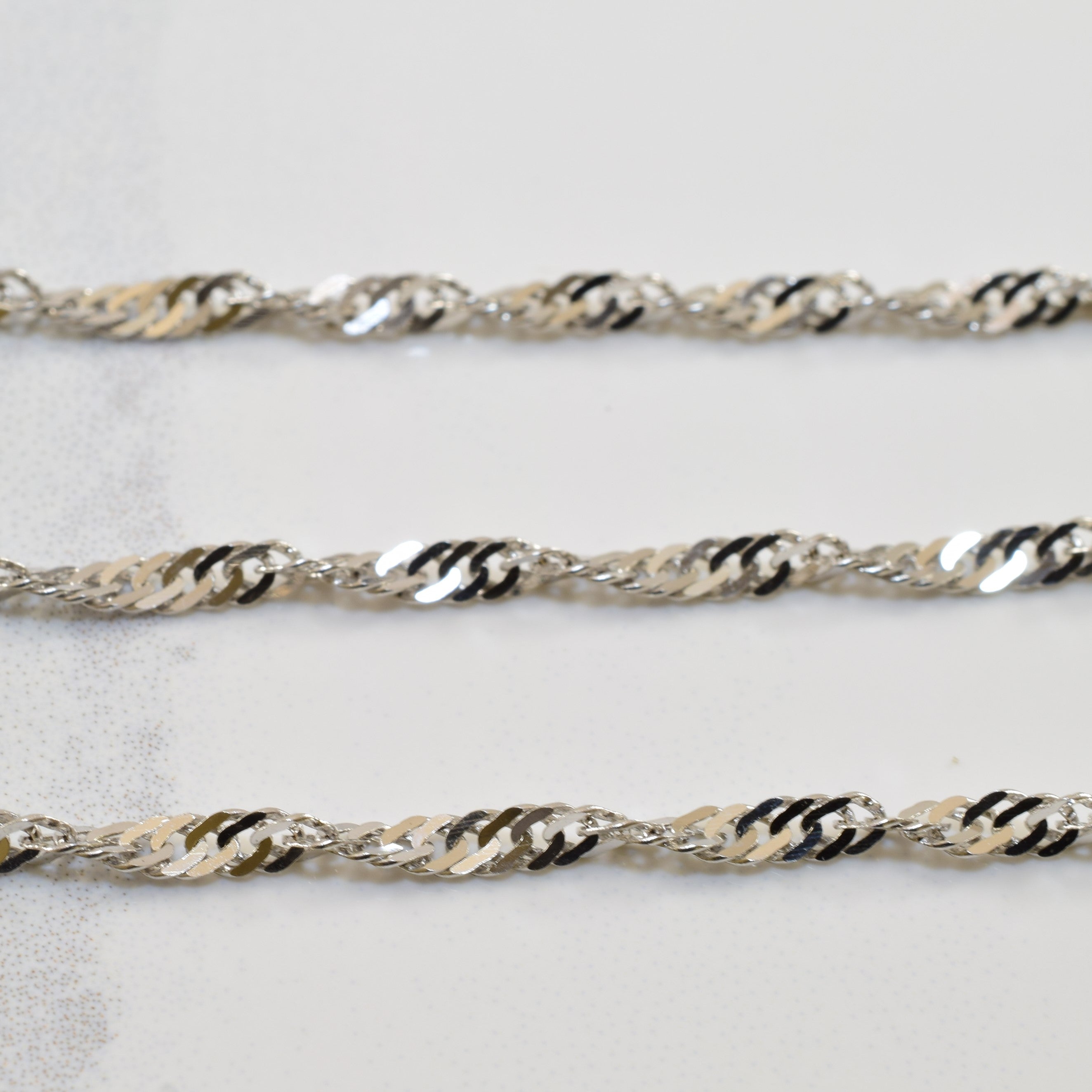 14k White Gold Singapore Chain | 20" |