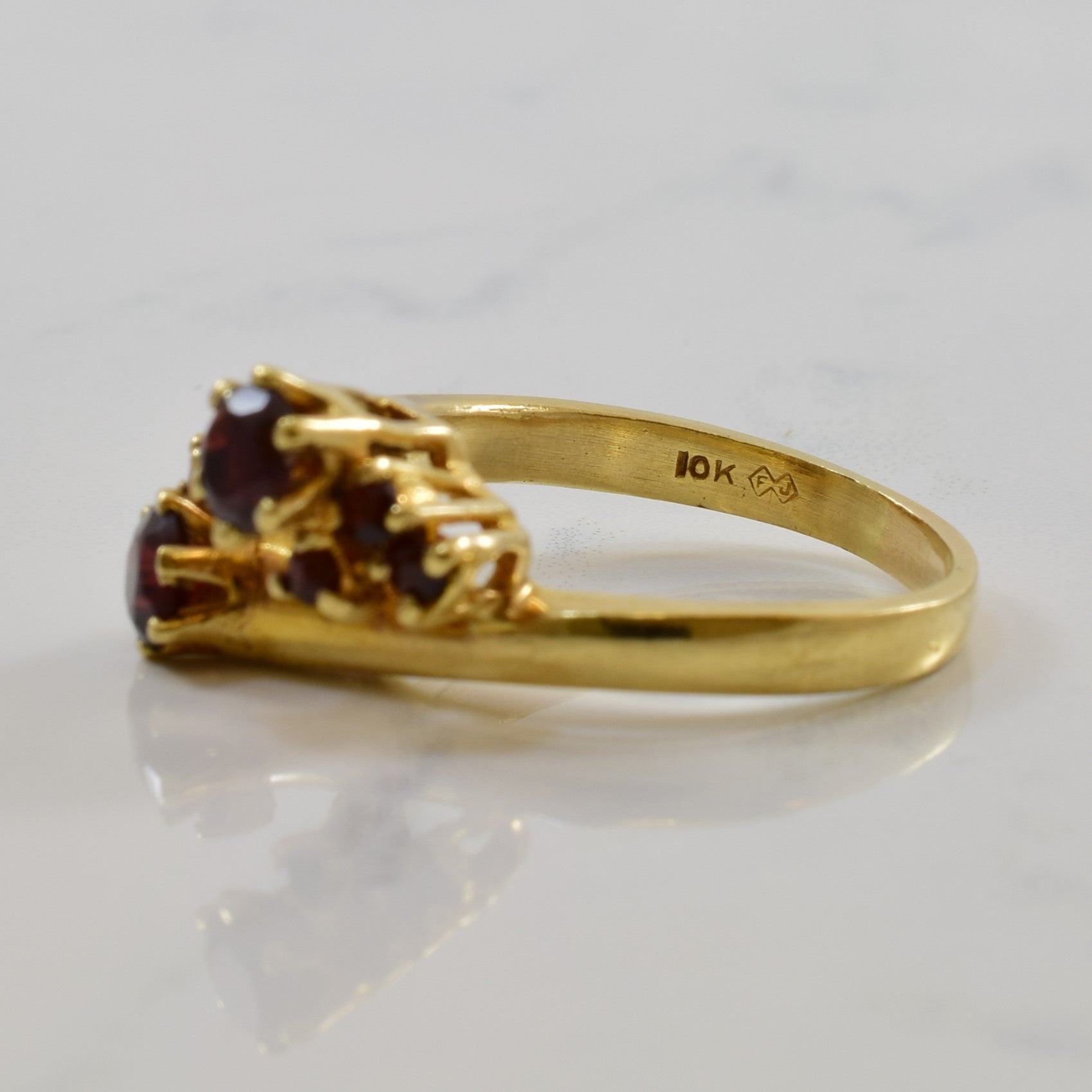 Garnet Cluster Bypass Ring | 1.35ctw | SZ 8.5 |