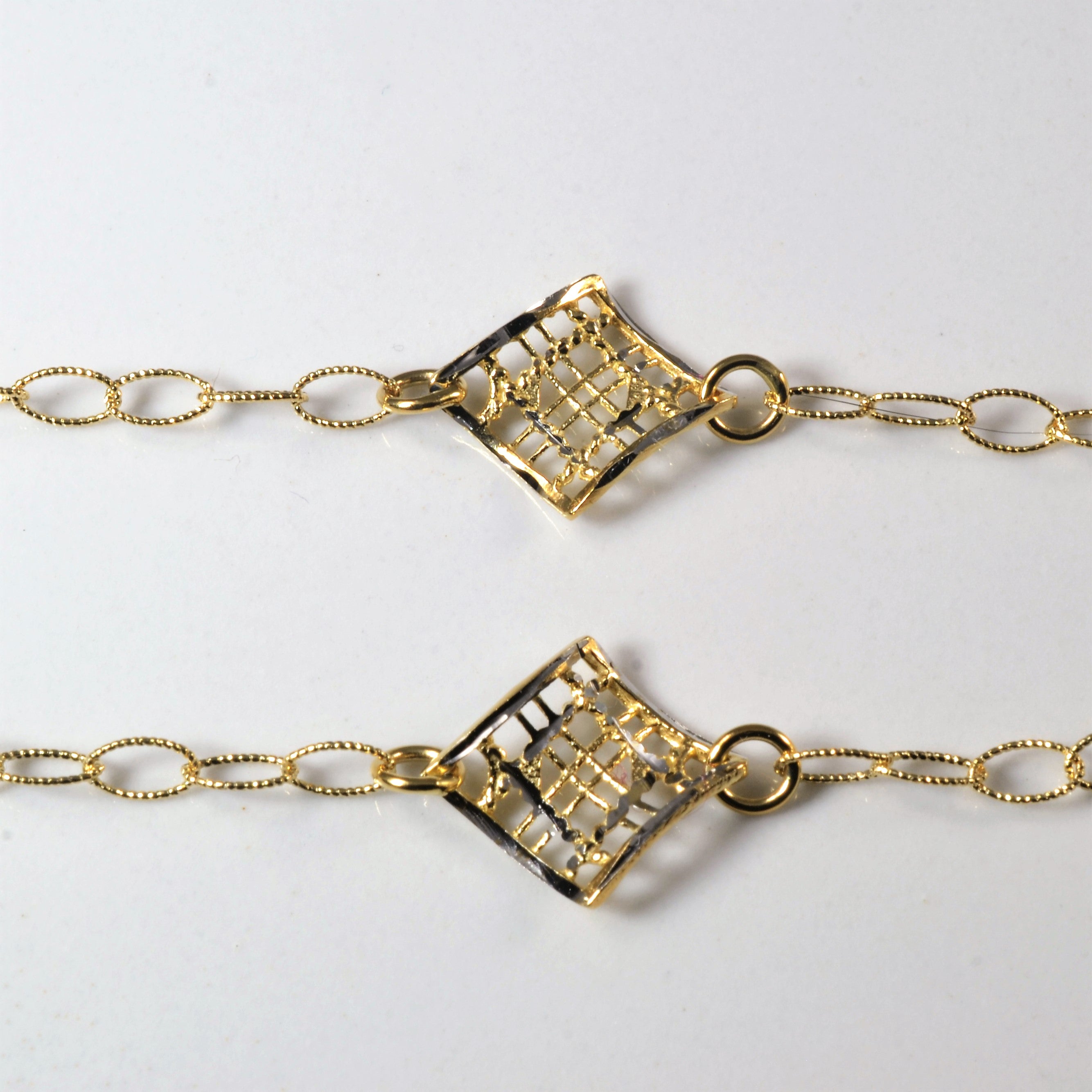 Filigree Two Tone Gold Necklace | 17" |