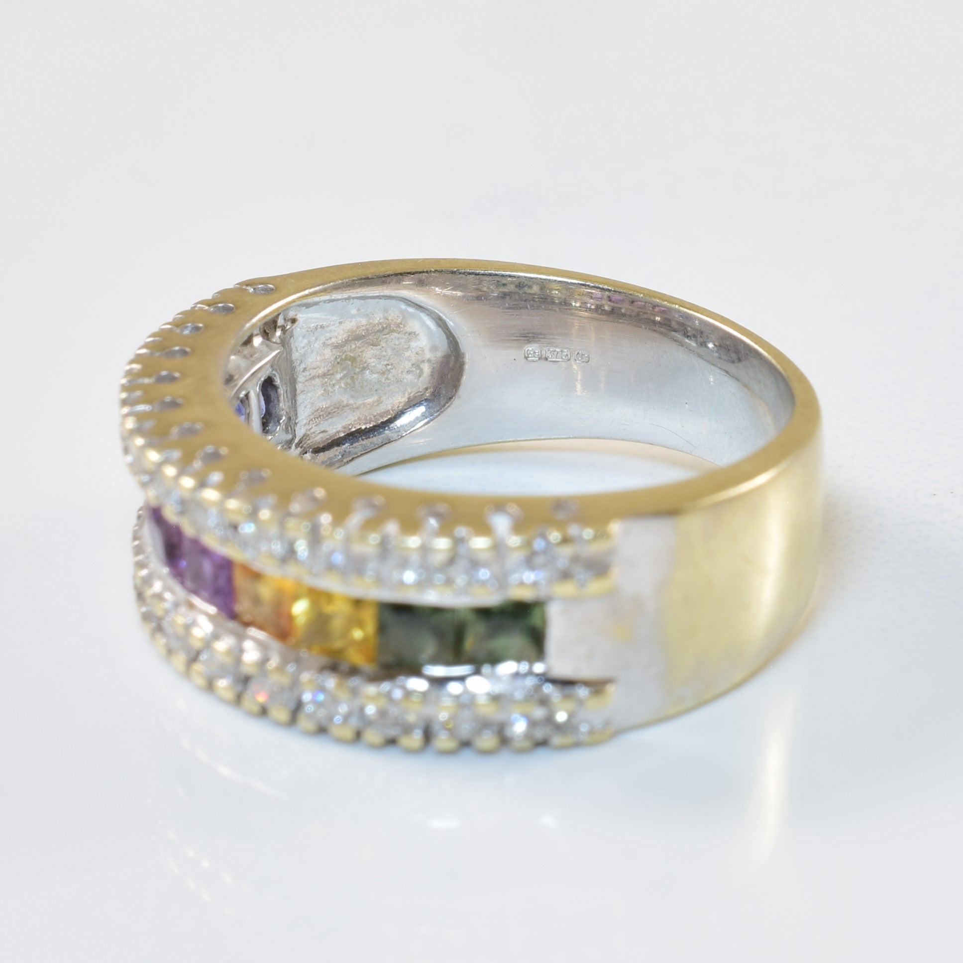 Multi Colour Sapphire & Diamond Ring | 3.00ctw, 0.26ctw | SZ 7 |