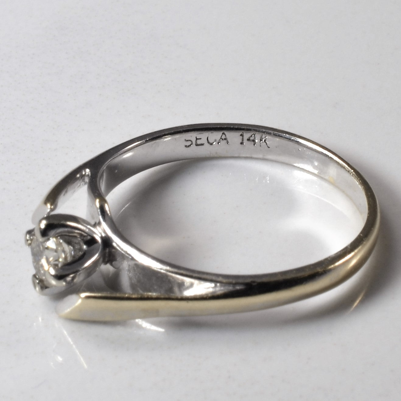 Bypass Solitaire Diamond Ring | 0.18ct | SZ 5.75 |