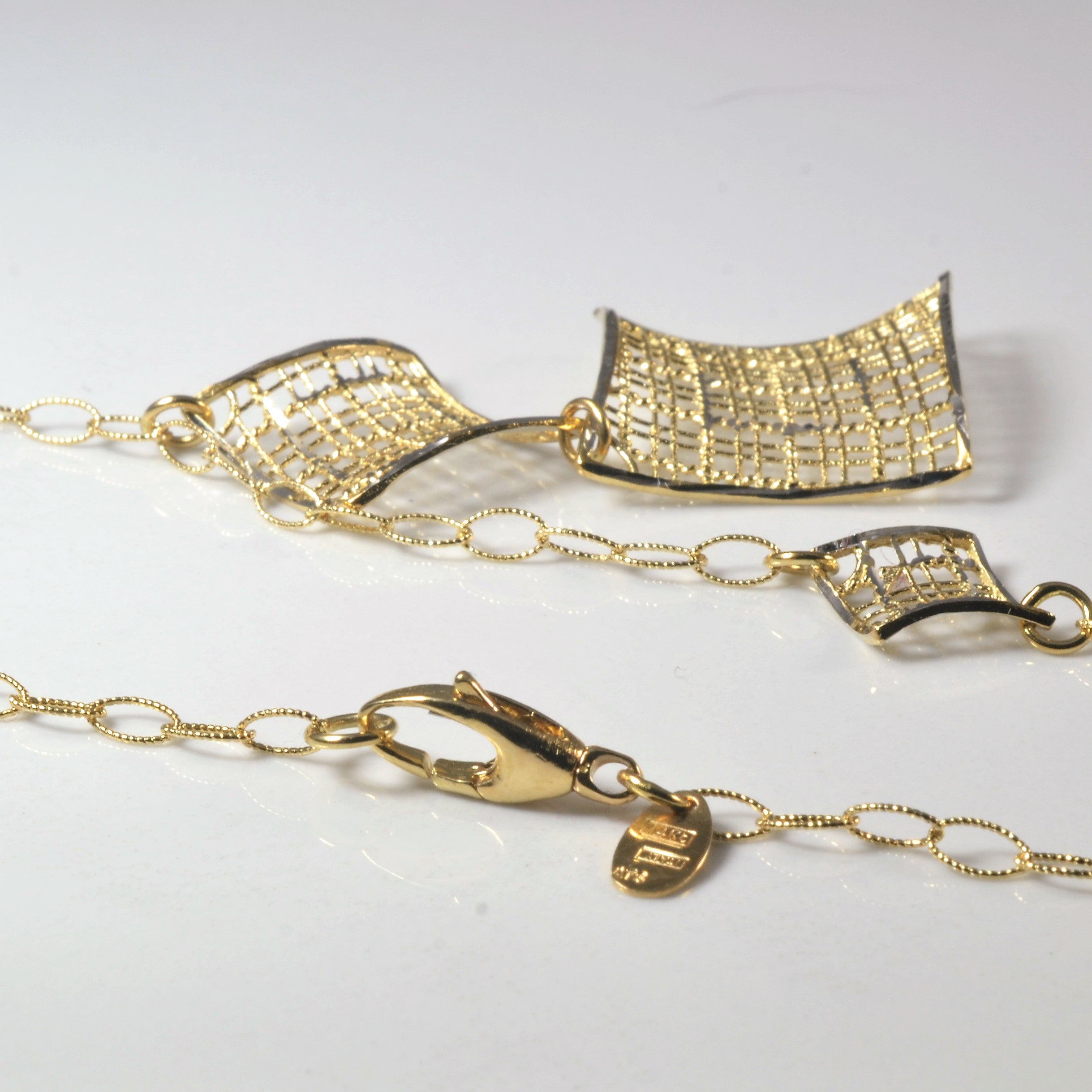Filigree Two Tone Gold Necklace | 17" |