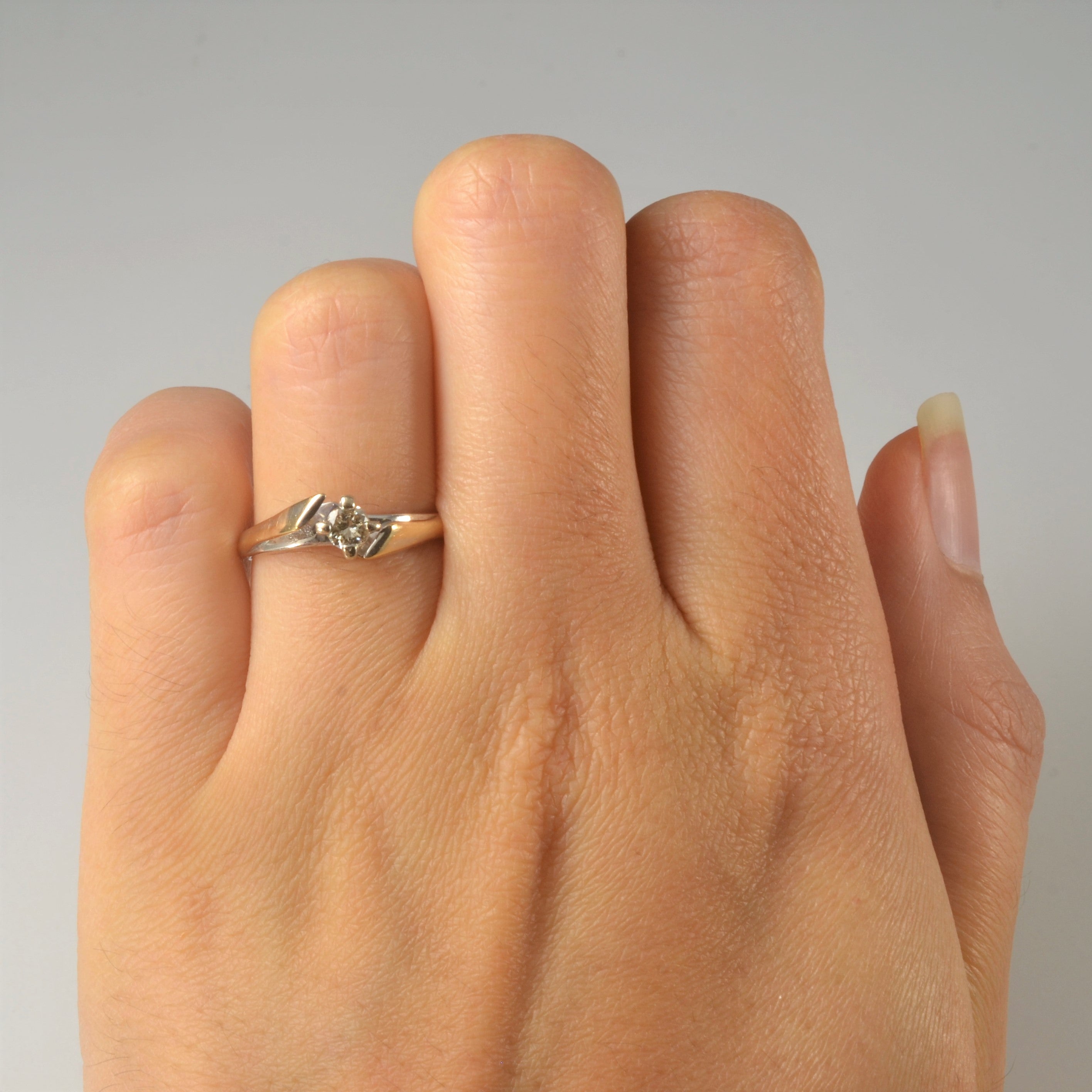 Bypass Solitaire Diamond Ring | 0.18ct | SZ 5.75 |