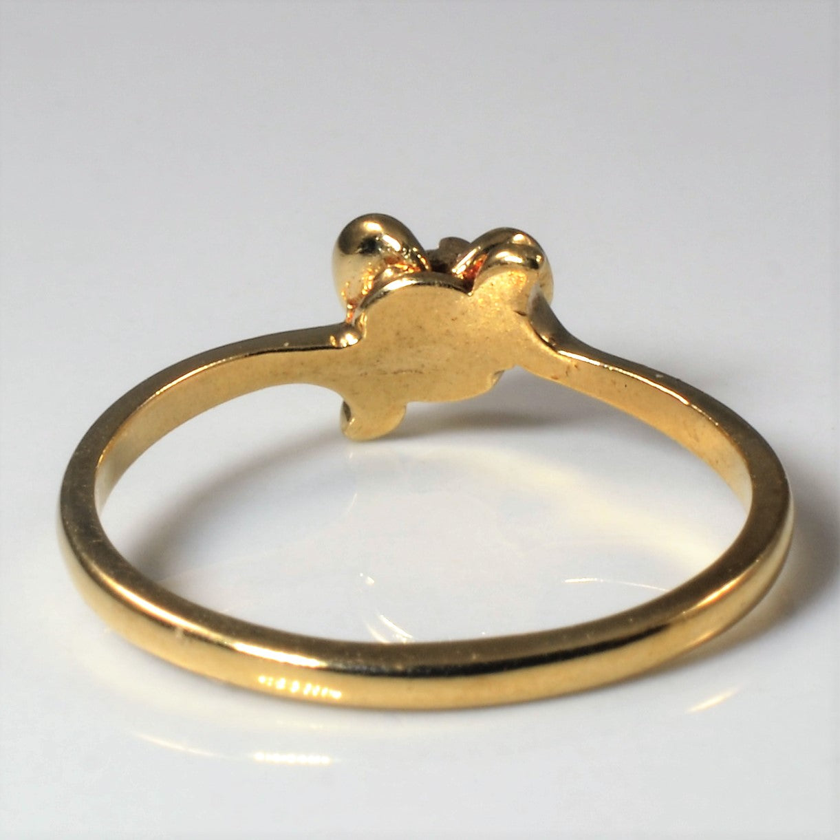 10k Solitaire Diamond Thin Flower Ring | 0.015ct | SZ 6.5 |