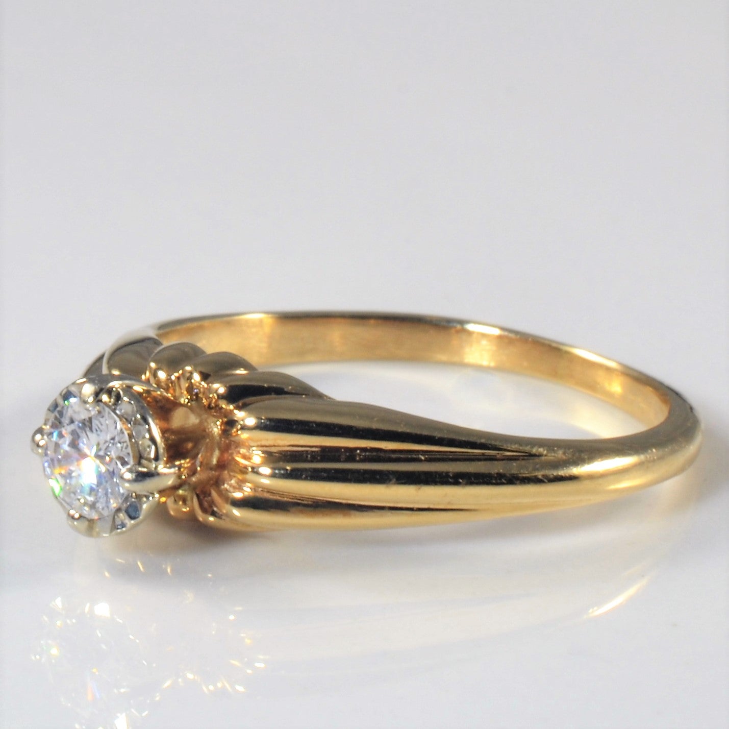Bague en diamant cathédrale festonnée | 0,17 ct | Taille 6 |