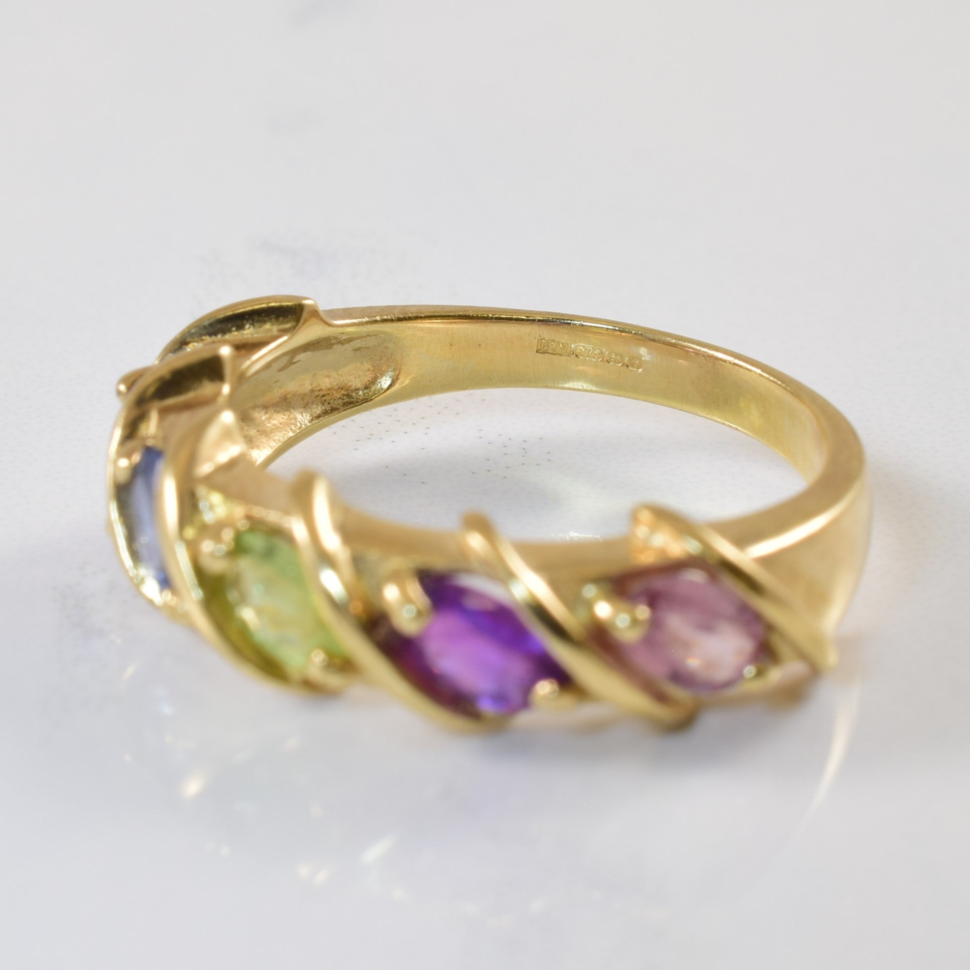 Rainbow Sapphire Twist Ring | 1.50ctw | SZ 7 |