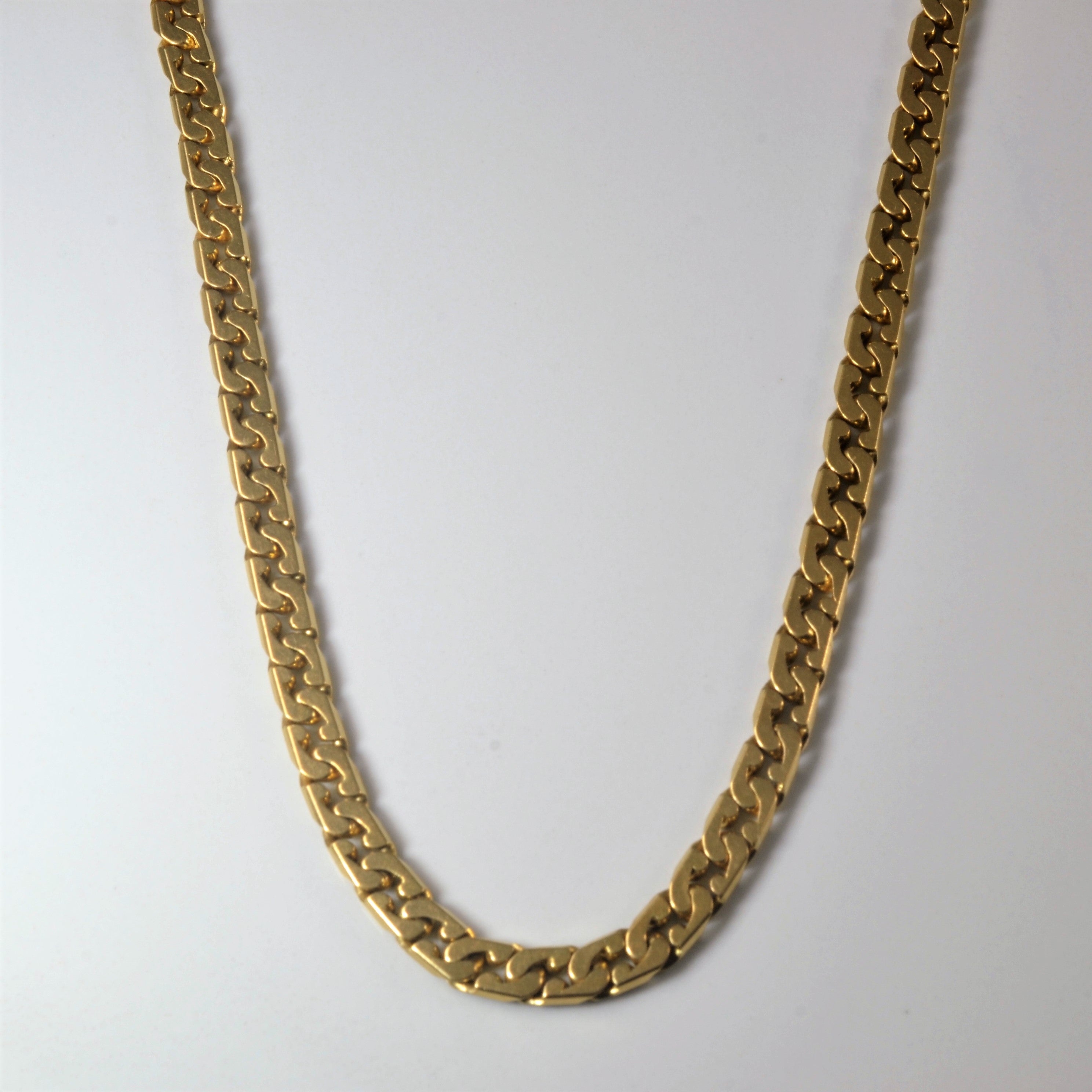 Chaîne gourmette épaisse en or jaune 18 carats | 16" |