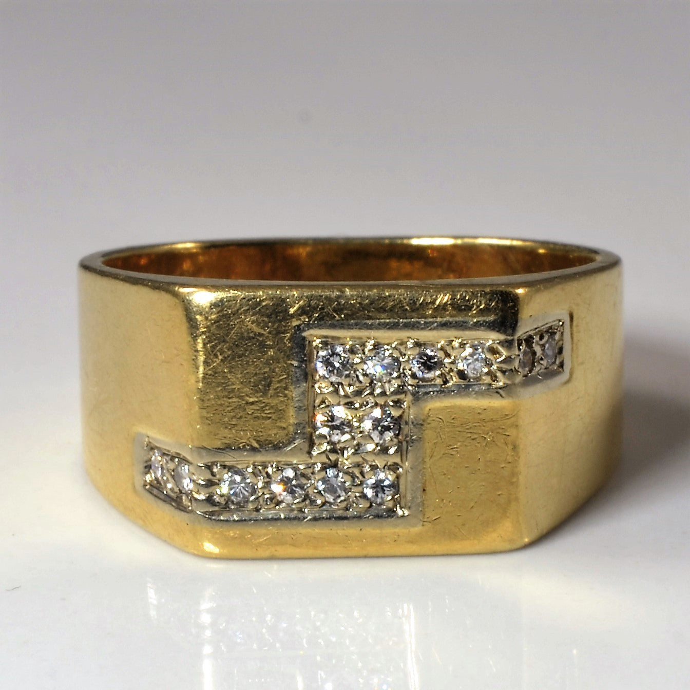 Cluster Diamond Signet Ring | 0.07ctw | SZ 8.75 |