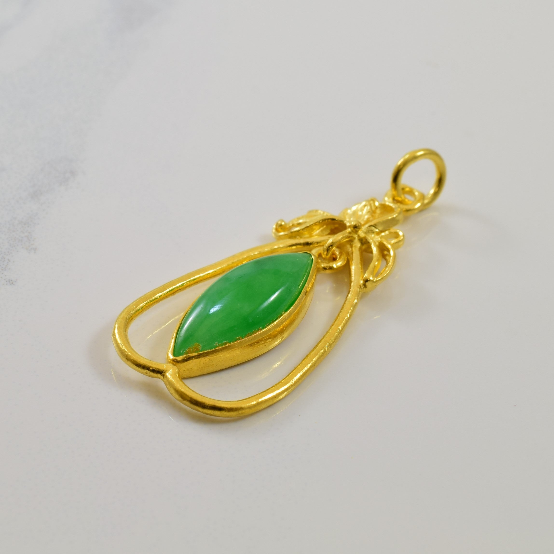 Marquise Cut Jadeite Pear Drop Pendant | 1.95ct |