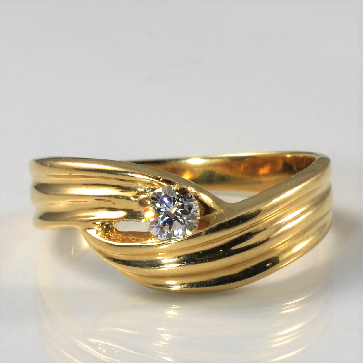 Bypass Solitaire Diamond Ring | 0.16ct | SZ 7.75 |