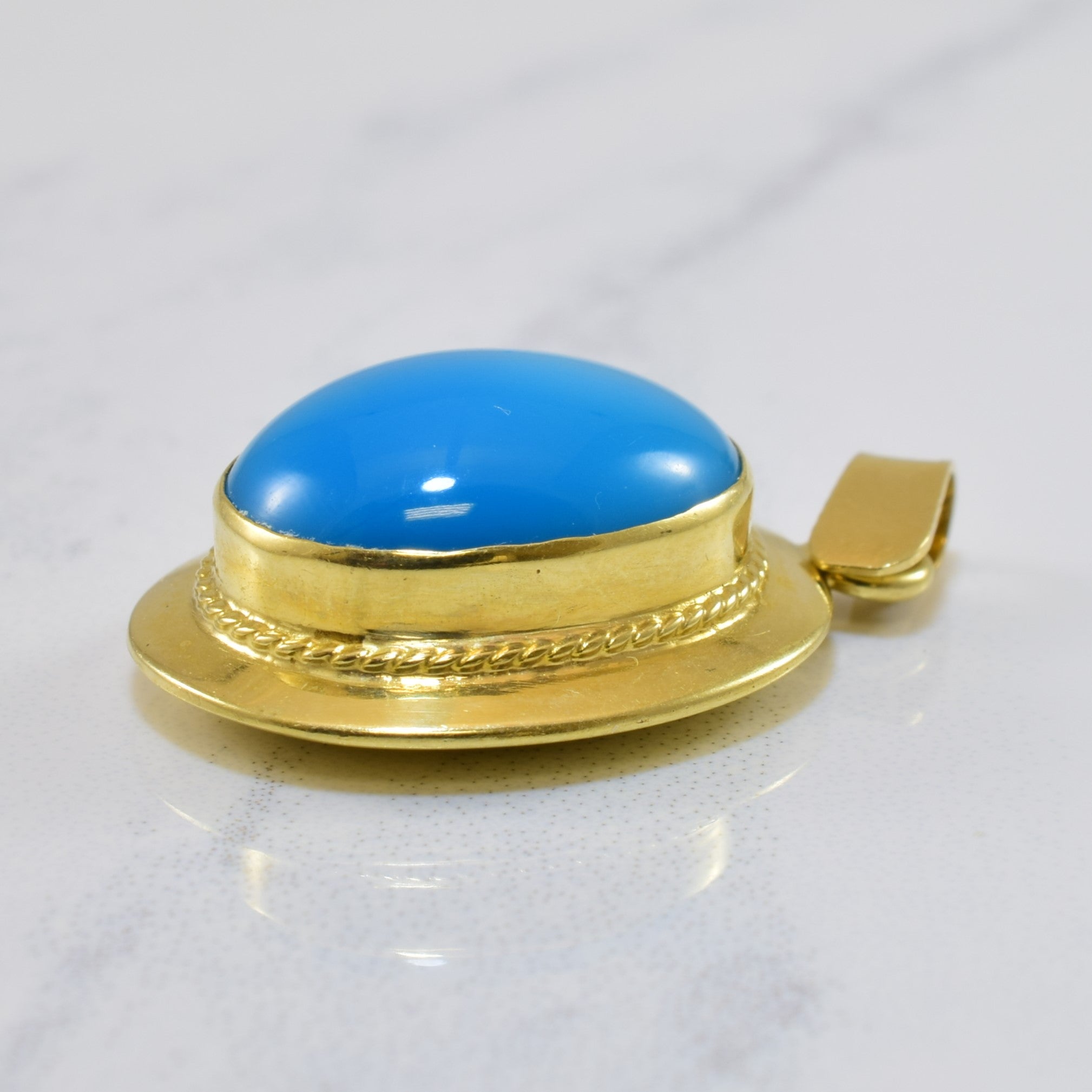 Oval Turquoise Cabochon Pendant | 7.50ct |