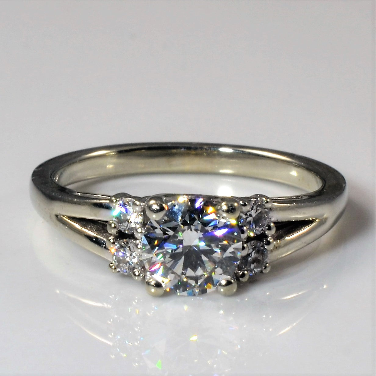 Double Side Stone Detailed Engagement Ring | 0.83ctw | SZ 5.25 |