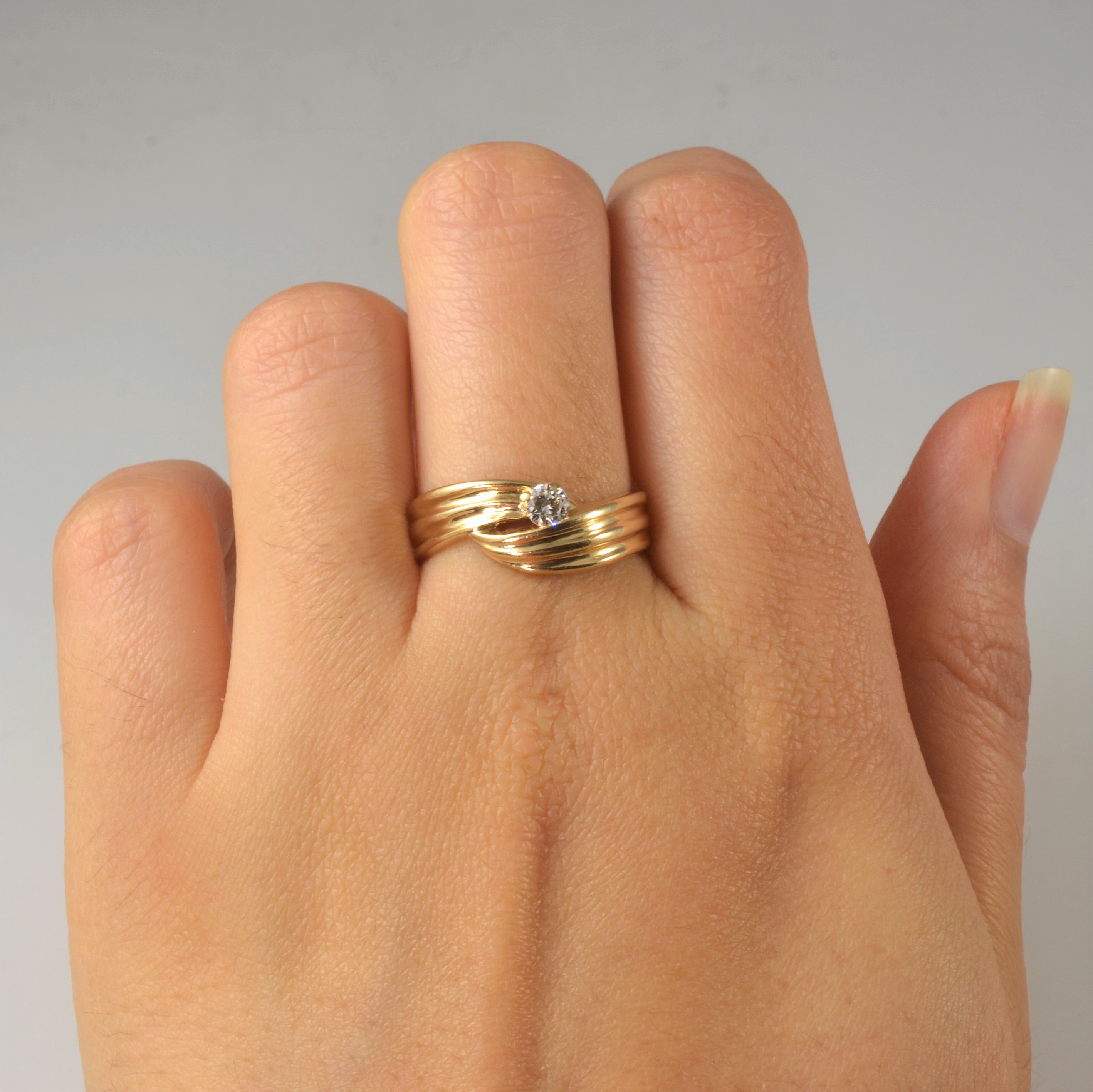 Bypass Solitaire Diamond Ring | 0.16ct | SZ 7.75 |