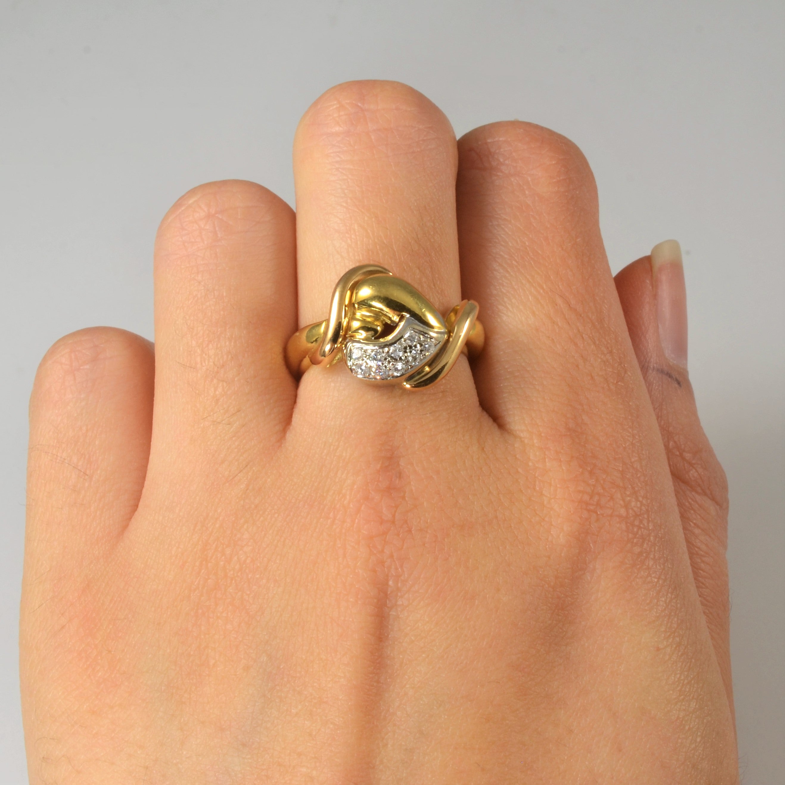 Bypass Cluster Diamond Knot Ring | 0.09ctw | SZ 7.25 |