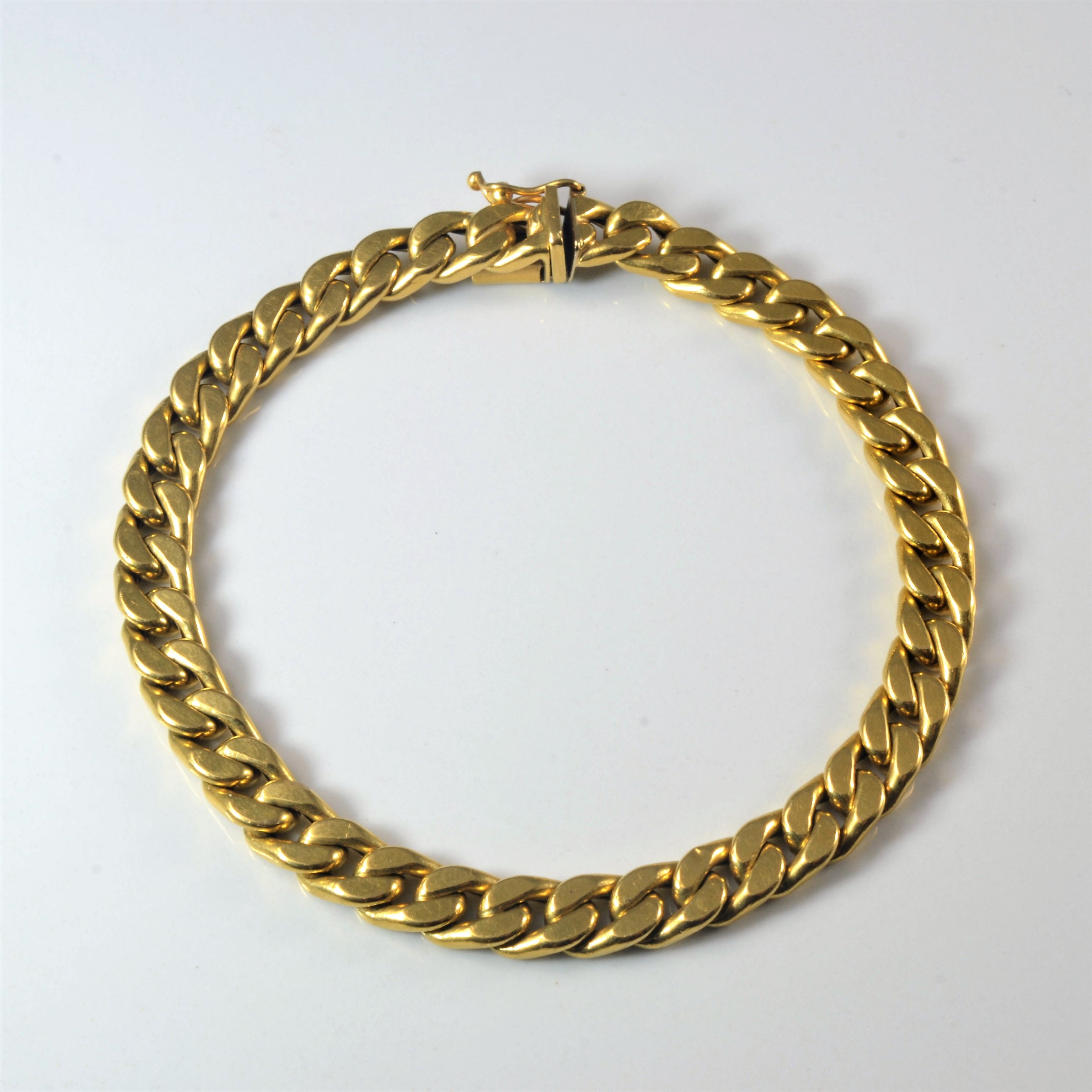 Bracelet à maillons gourmette en or jaune 18 carats | 17,8 cm |