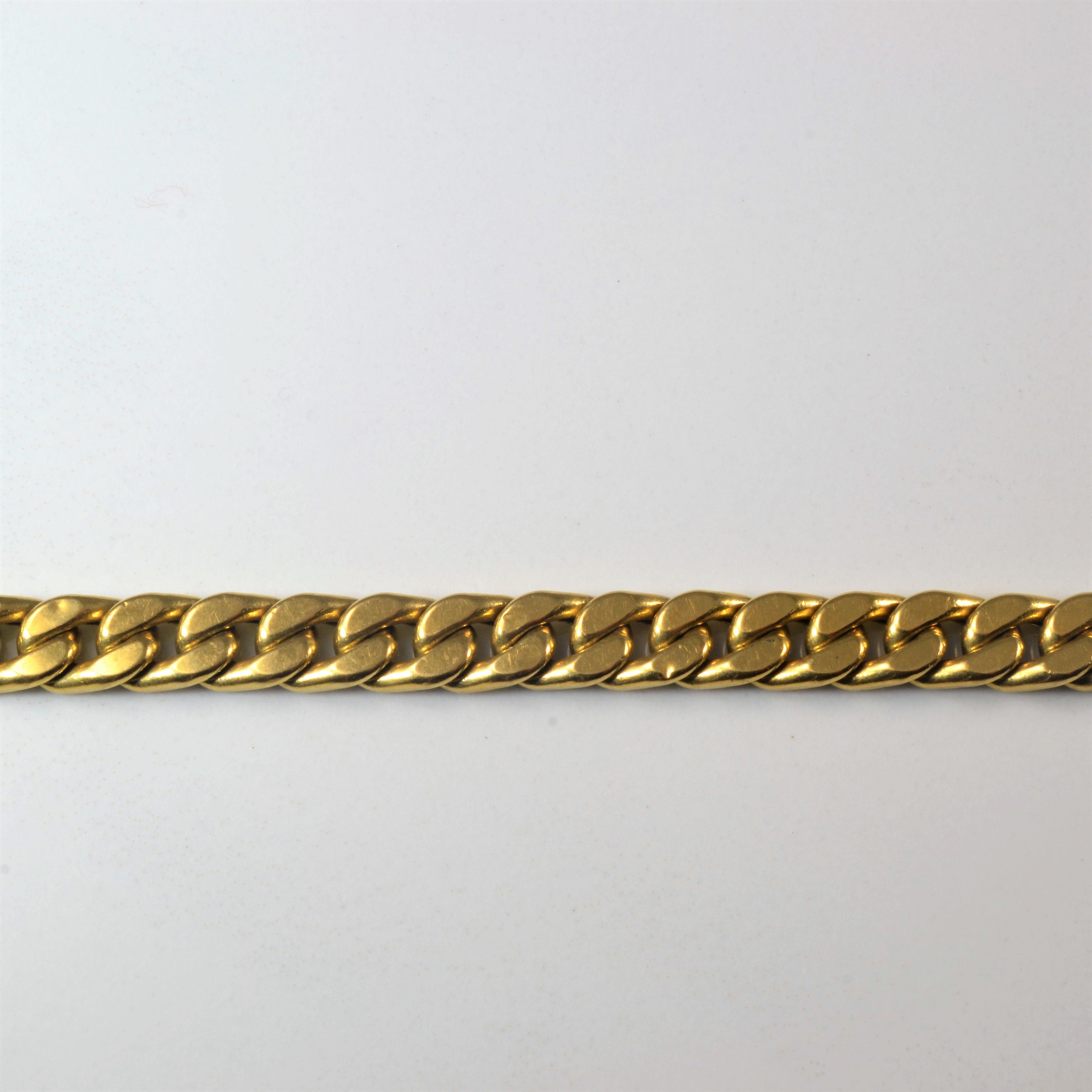 Bracelet à maillons gourmette en or jaune 18 carats | 17,8 cm |