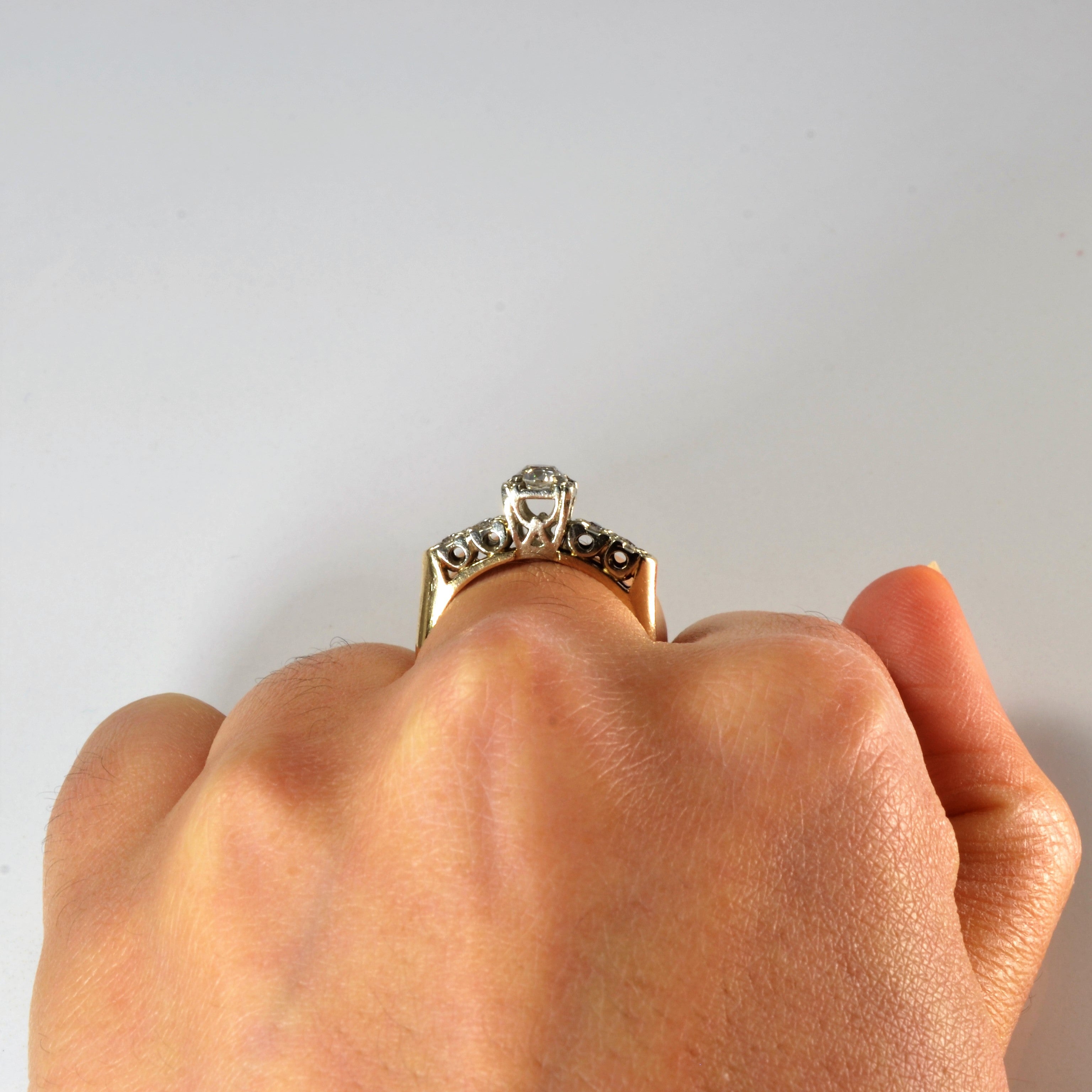 High Set Vintage Diamond Ring | 0.39ctw | SZ 5.75 |