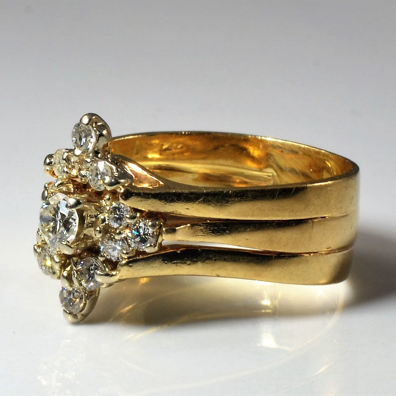 Cluster Diamond Soldered Gold Ring | 0.63ctw | SZ 8.5 |