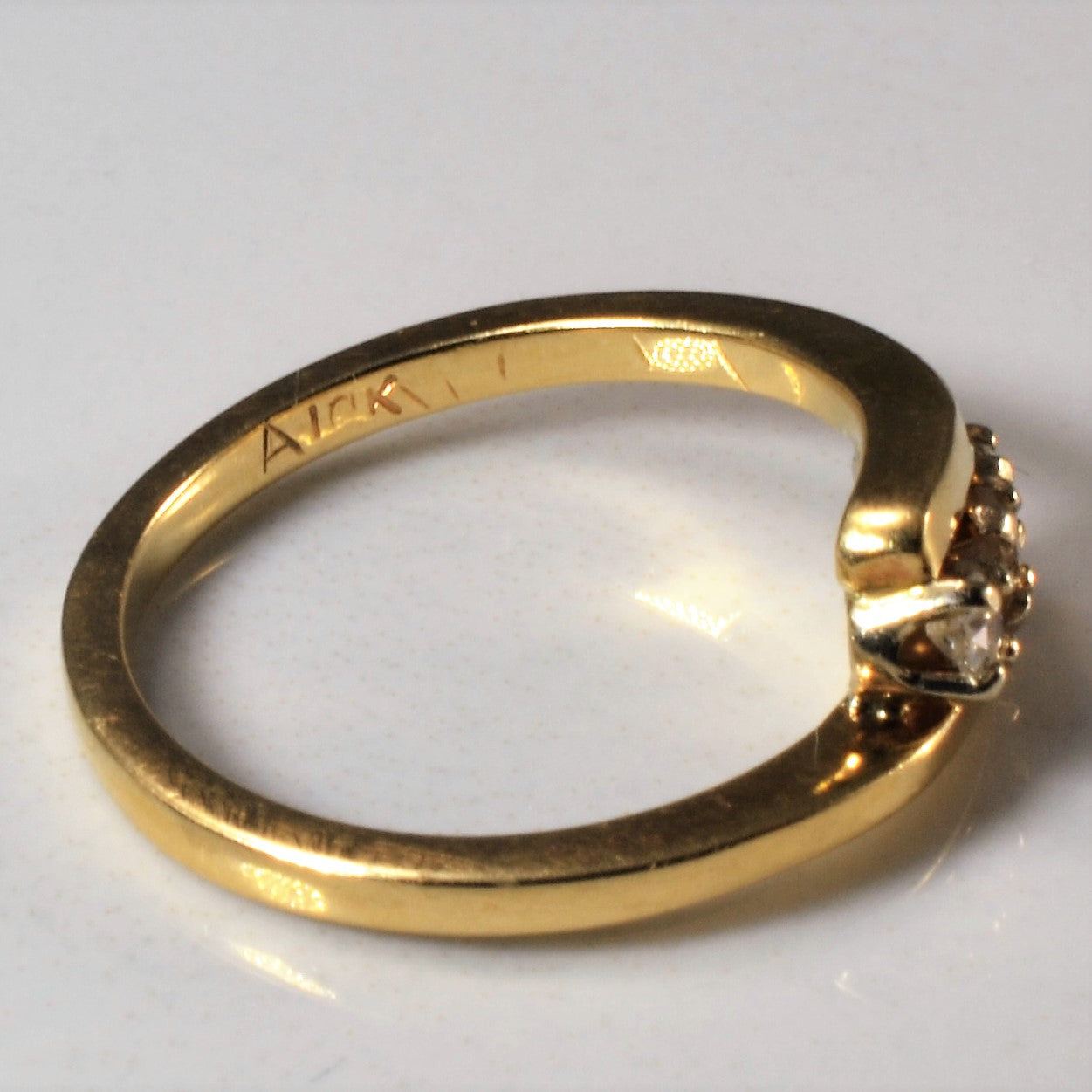 Three Stone Diamond Bypass Ring | 0.12ctw | SZ 5 |