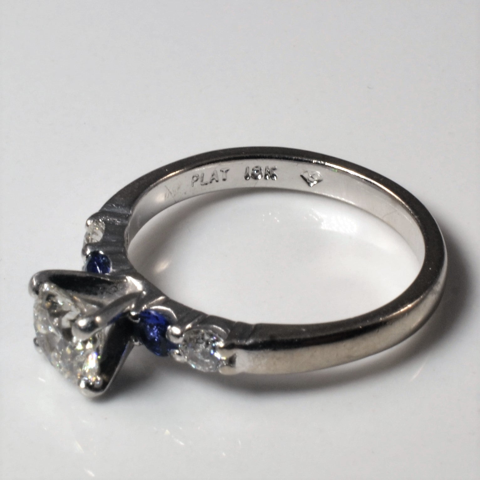 GIA Certified Diamond & Sapphire Ring | 0.96 ctw DIamonds | SZ 6 |