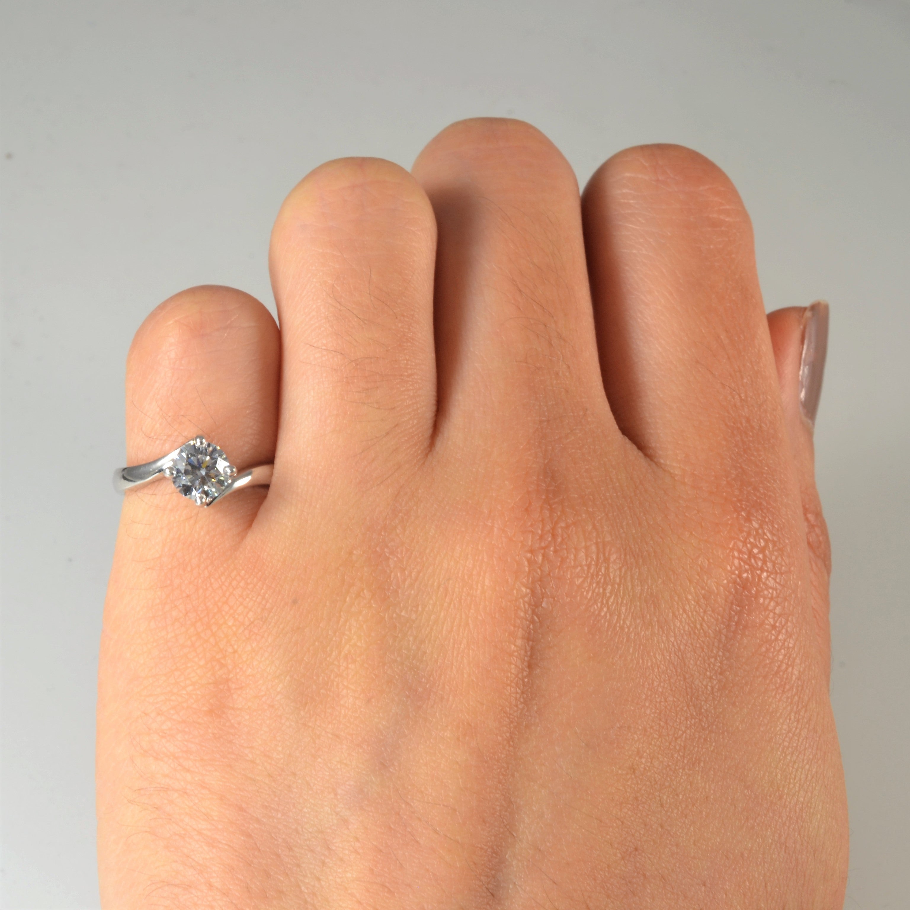 Bague de fiançailles solitaire diamant avec contournement | 0,70 ct | Taille 3,5 |