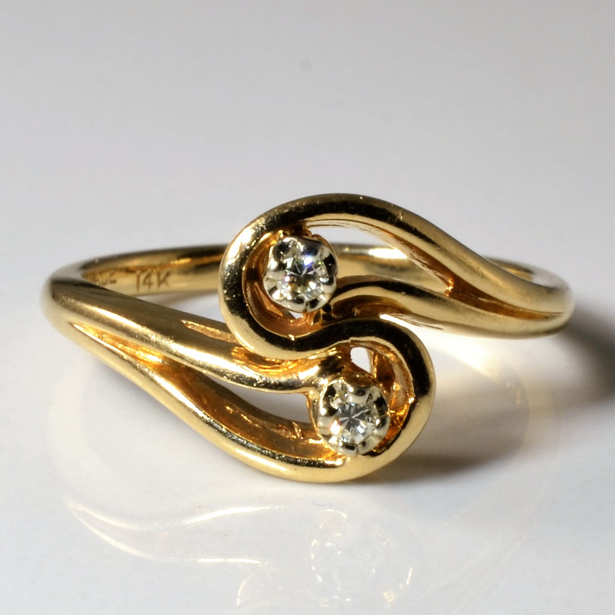 Bypass Two Stone Diamond Ring | 0.04ctw | SZ 5.75 |