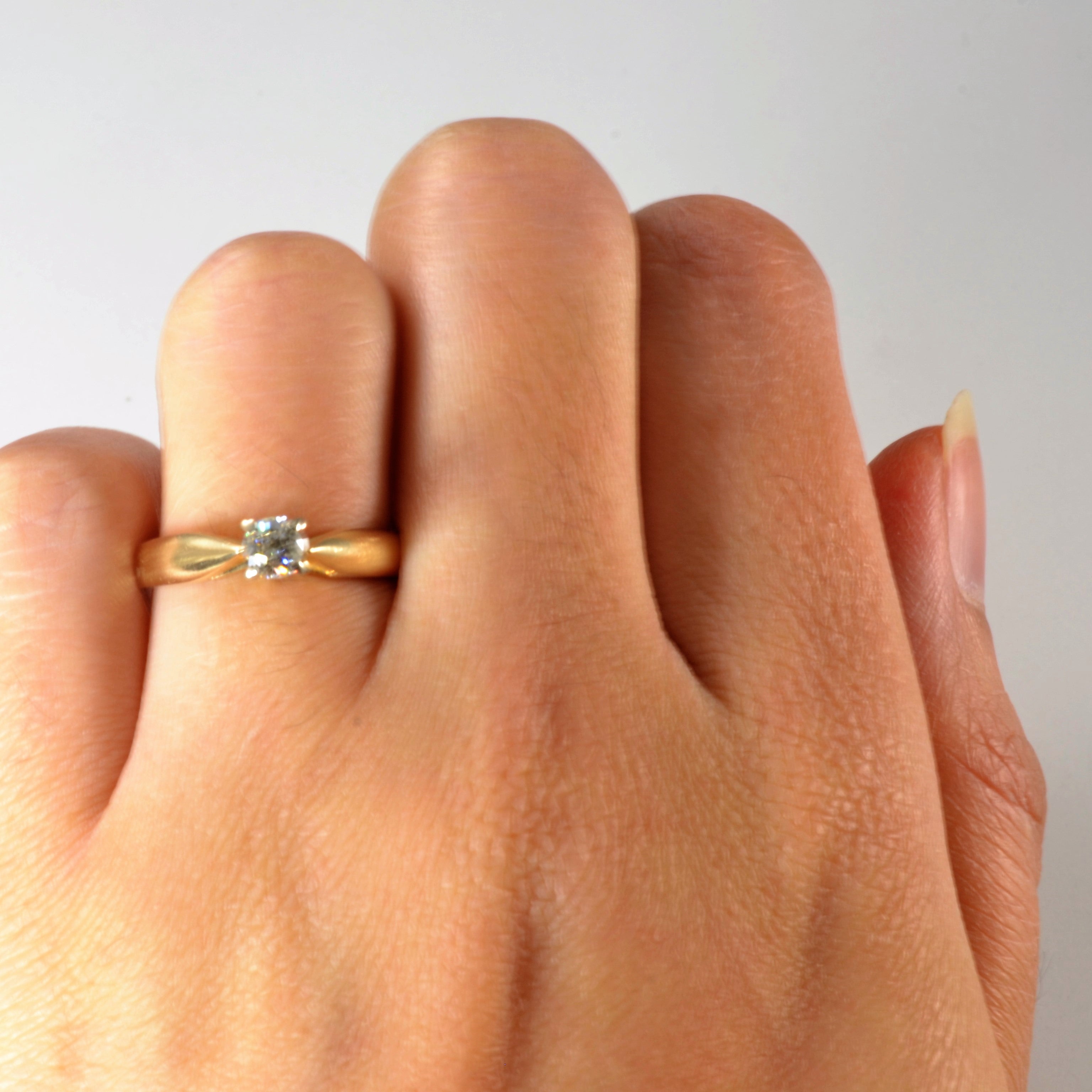 Yellow Gold Solitaire Diamond Ring | 0.23ct | SZ 6 |