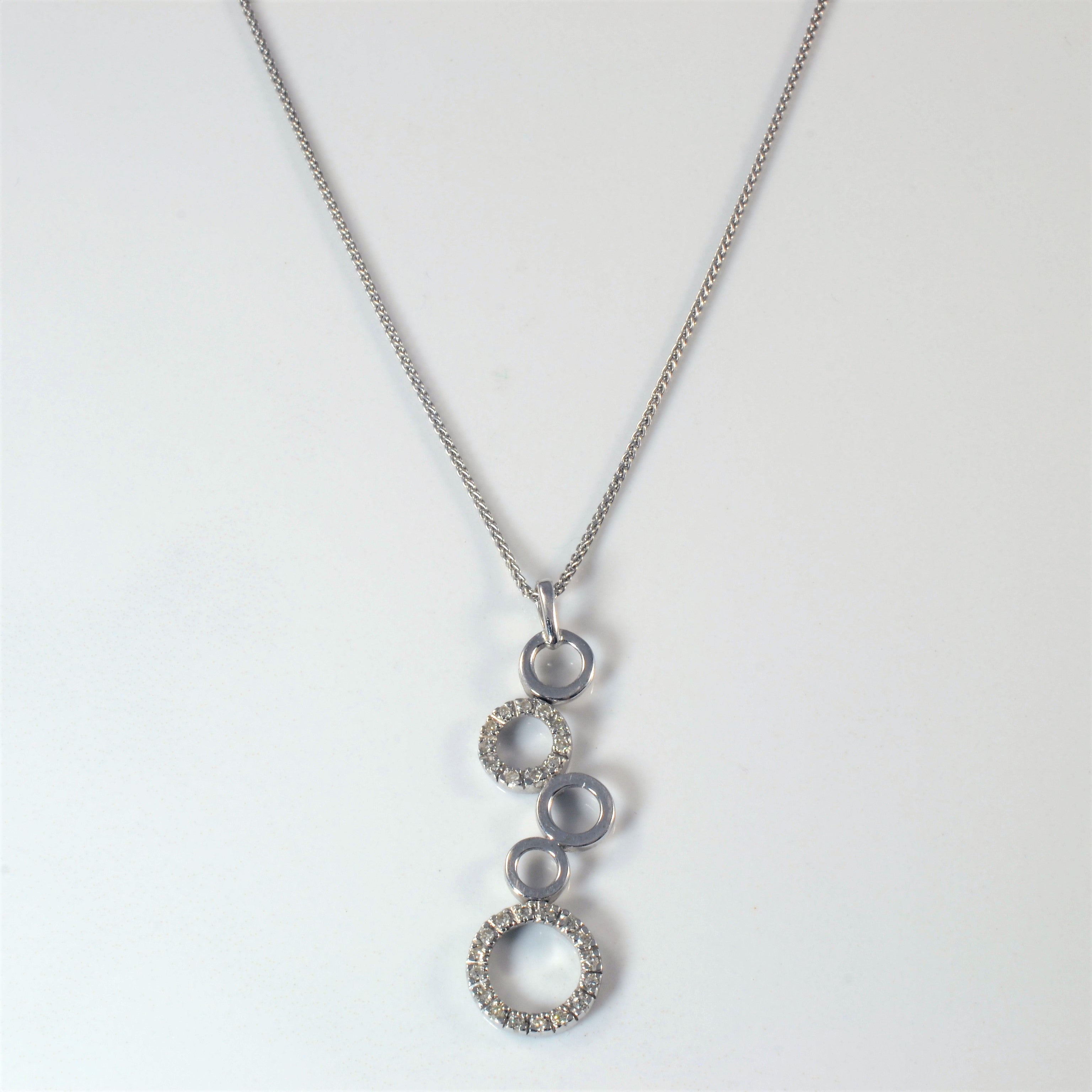 Diamond Bubble Drop Necklace | 0.27ctw | 17" |