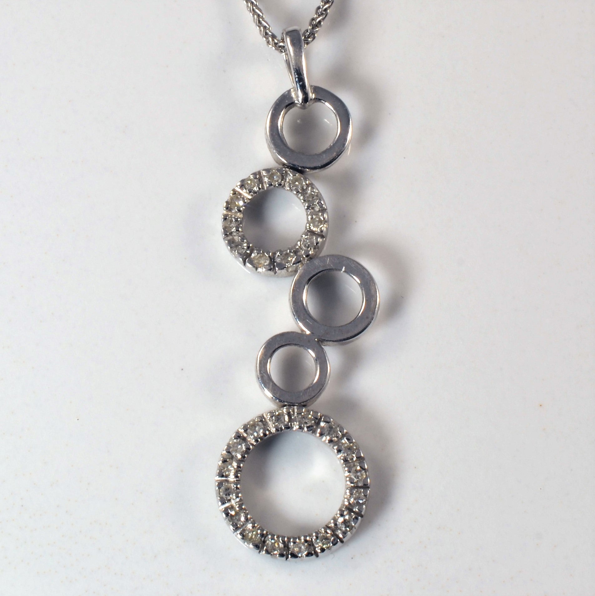 Diamond Bubble Drop Necklace | 0.27ctw | 17" |