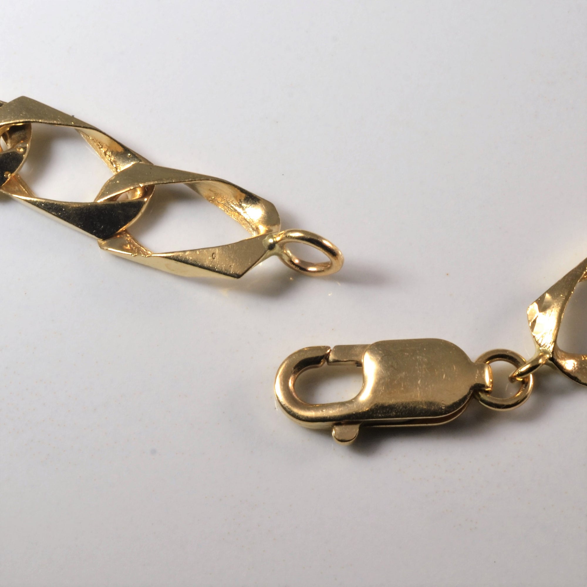 10k Yellow Gold Flat Curb Chain Bracelet | 8.5